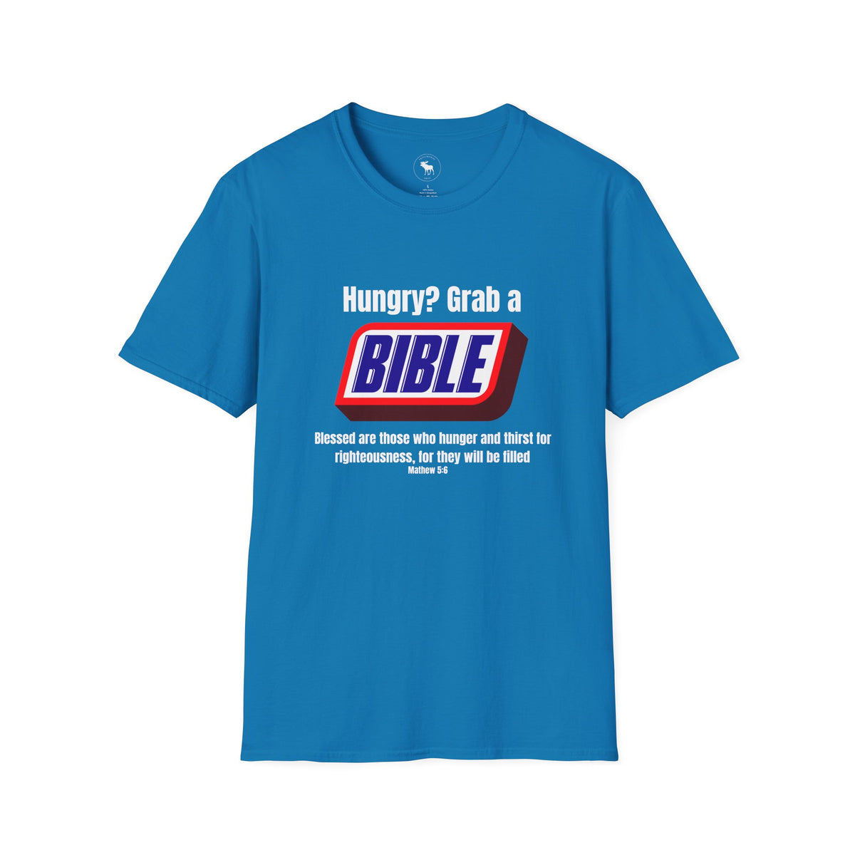 Bible Snack Tee — "Hungry? Grab a Bible" Christian T-Shirt (Matthew 5:6)