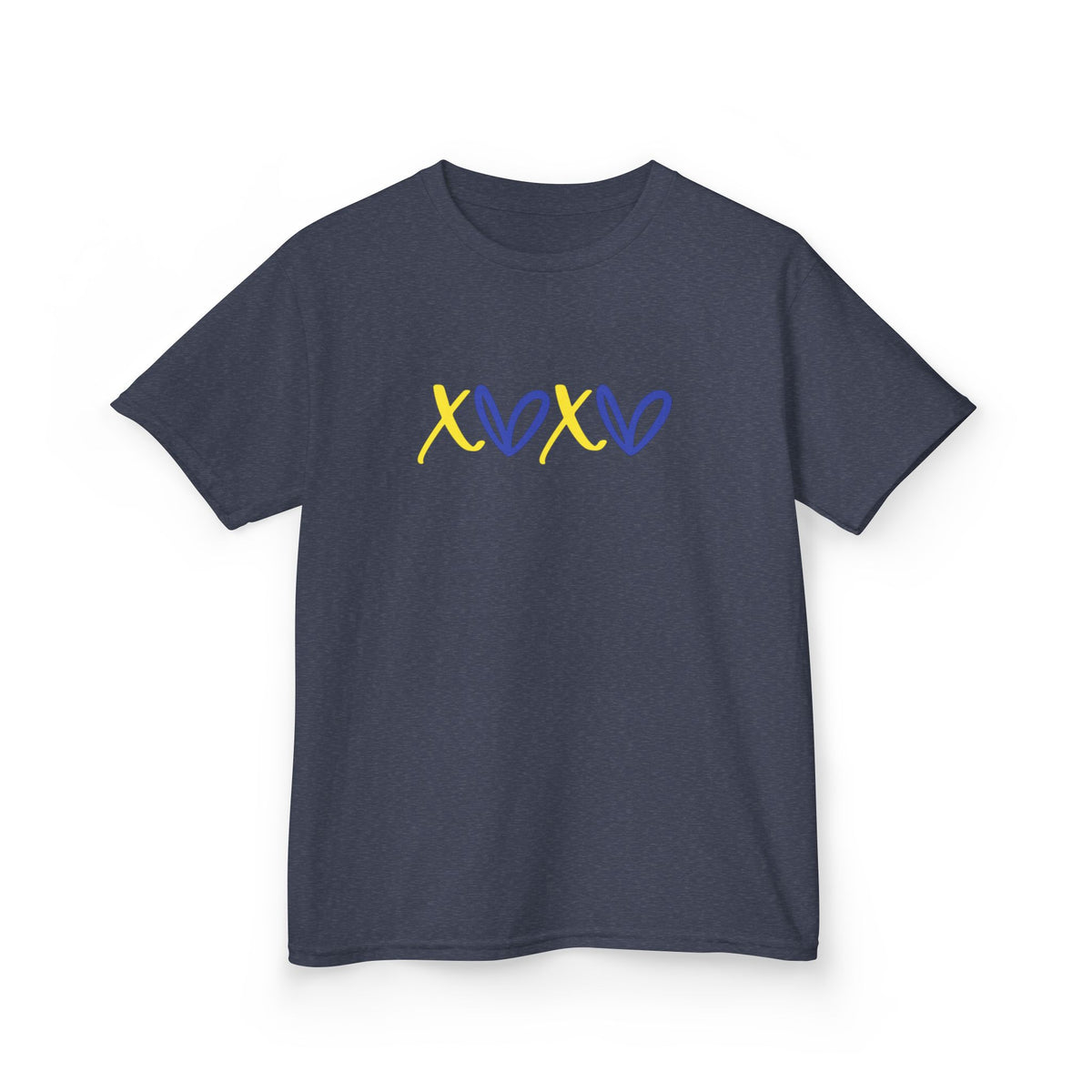 Kids Tee — Blue & Yellow DNA Hearts Design Down Syndrome Awareness,  DS