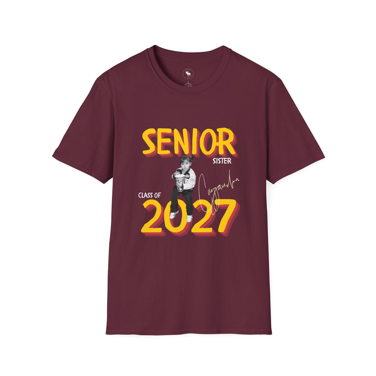 Sister of Senior 2027 T-Shirt — Retro Bold Graduation Tee