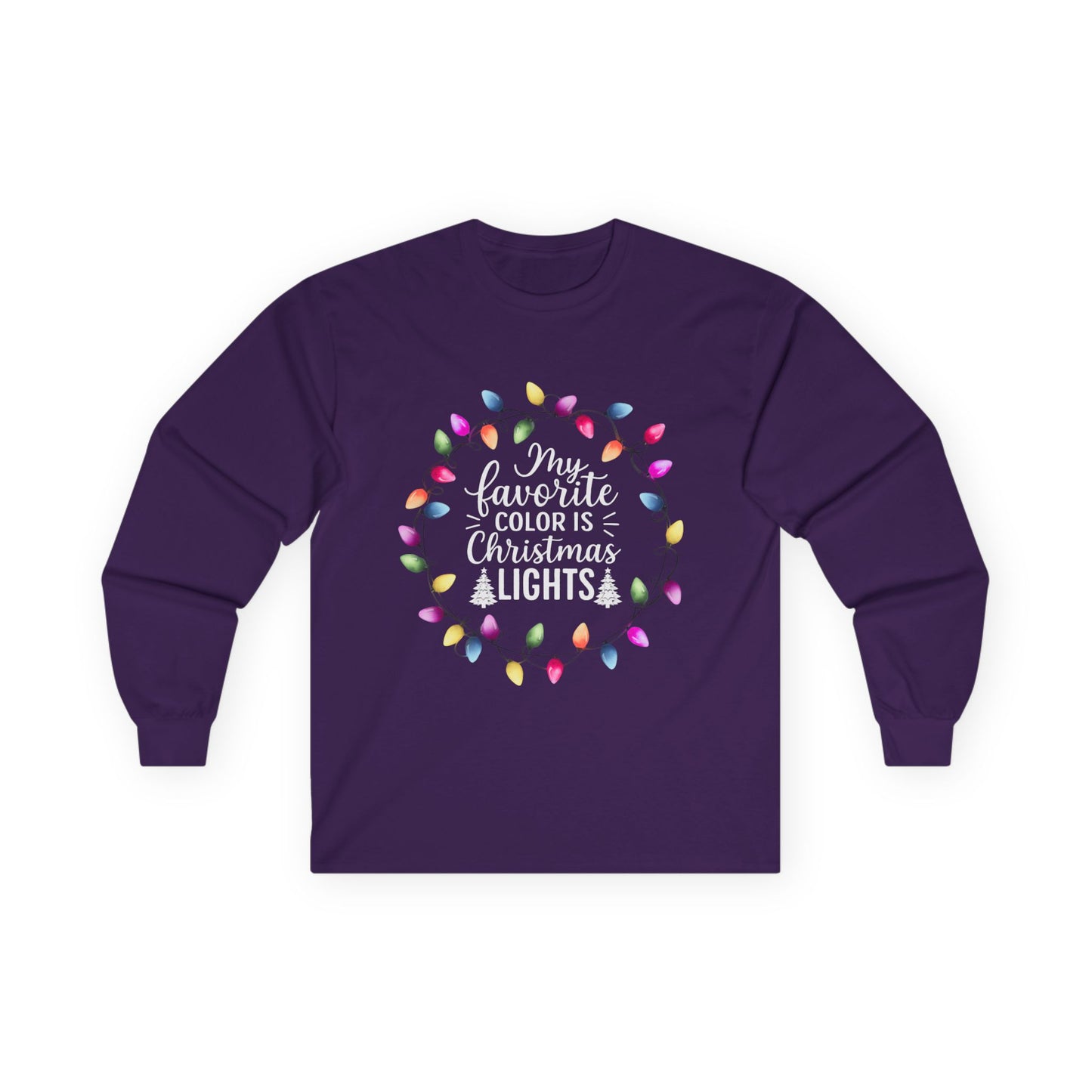 Christmas Lights Long Sleeve Tee, Unisex Holiday Shirt, Festive Apparel, Gift for Her, Xmas Party Outfit