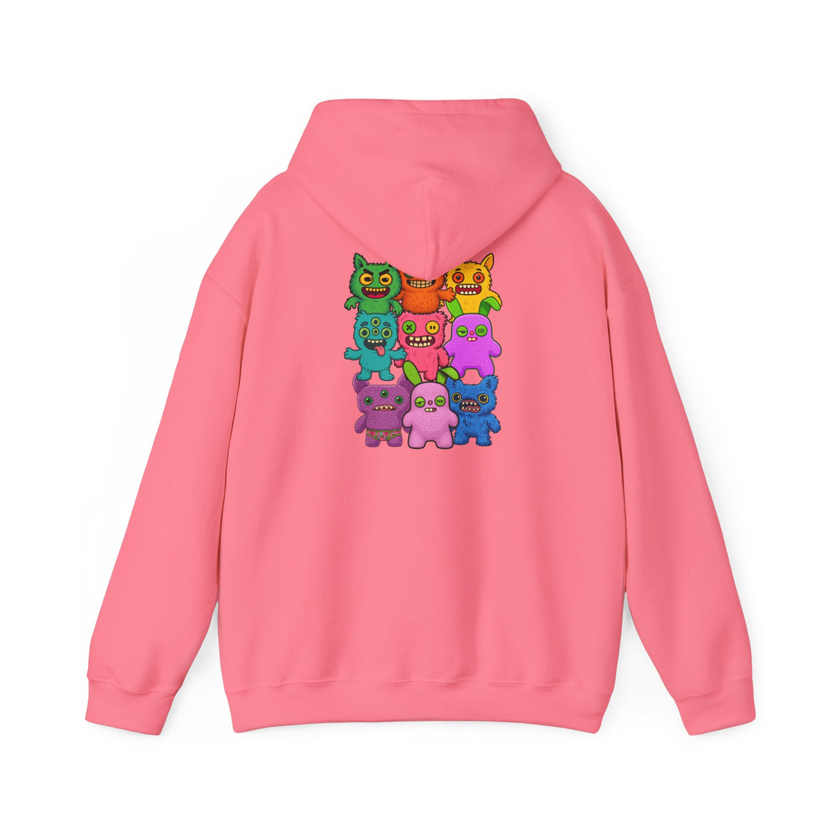 Hoodie Fugglers Colorful Cartoon Monster Crew Graphic Back Print