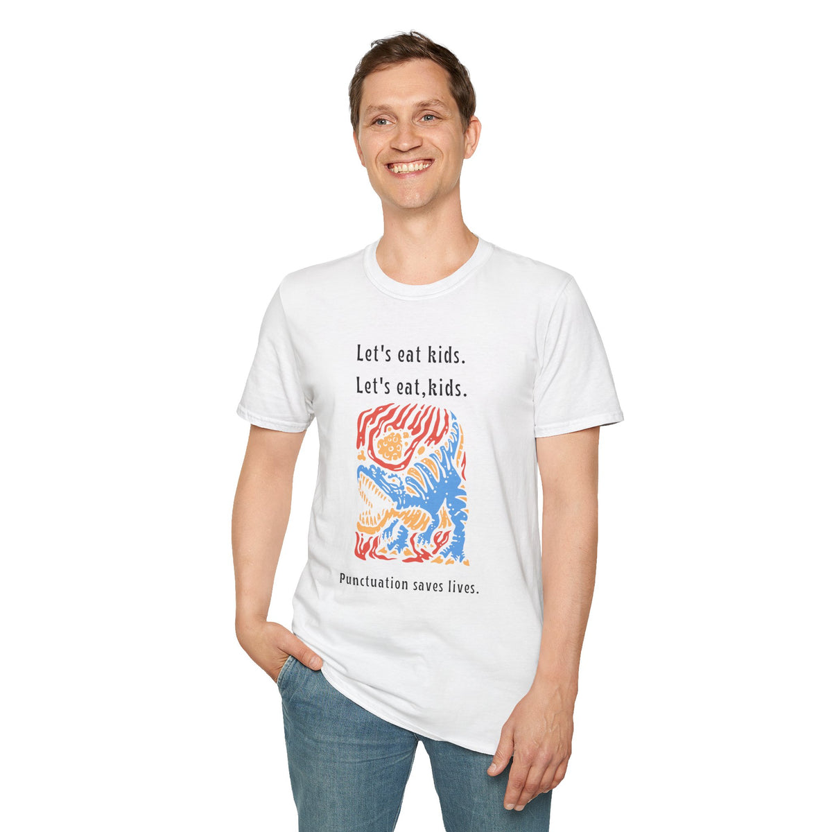 Let's Eat, Kids. T-Shirt — Punctuation Saves Lives Funny Grammar Tee