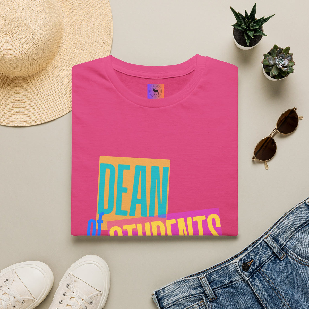 Dean of Students T-Shirt — Retro Colorblock Campus Staff Tee