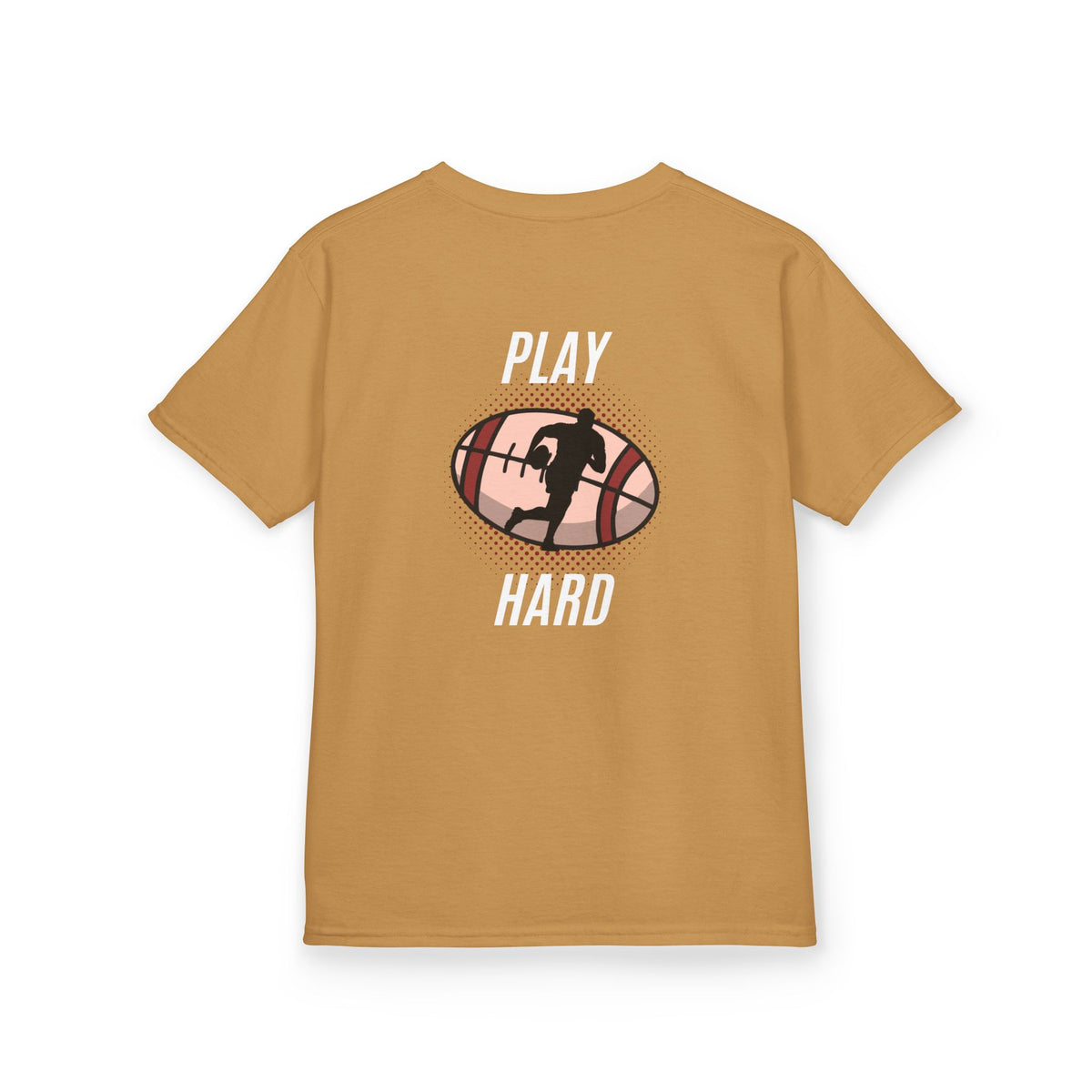Kids Tee — 'Play Hard' Football Graphic Shirt
