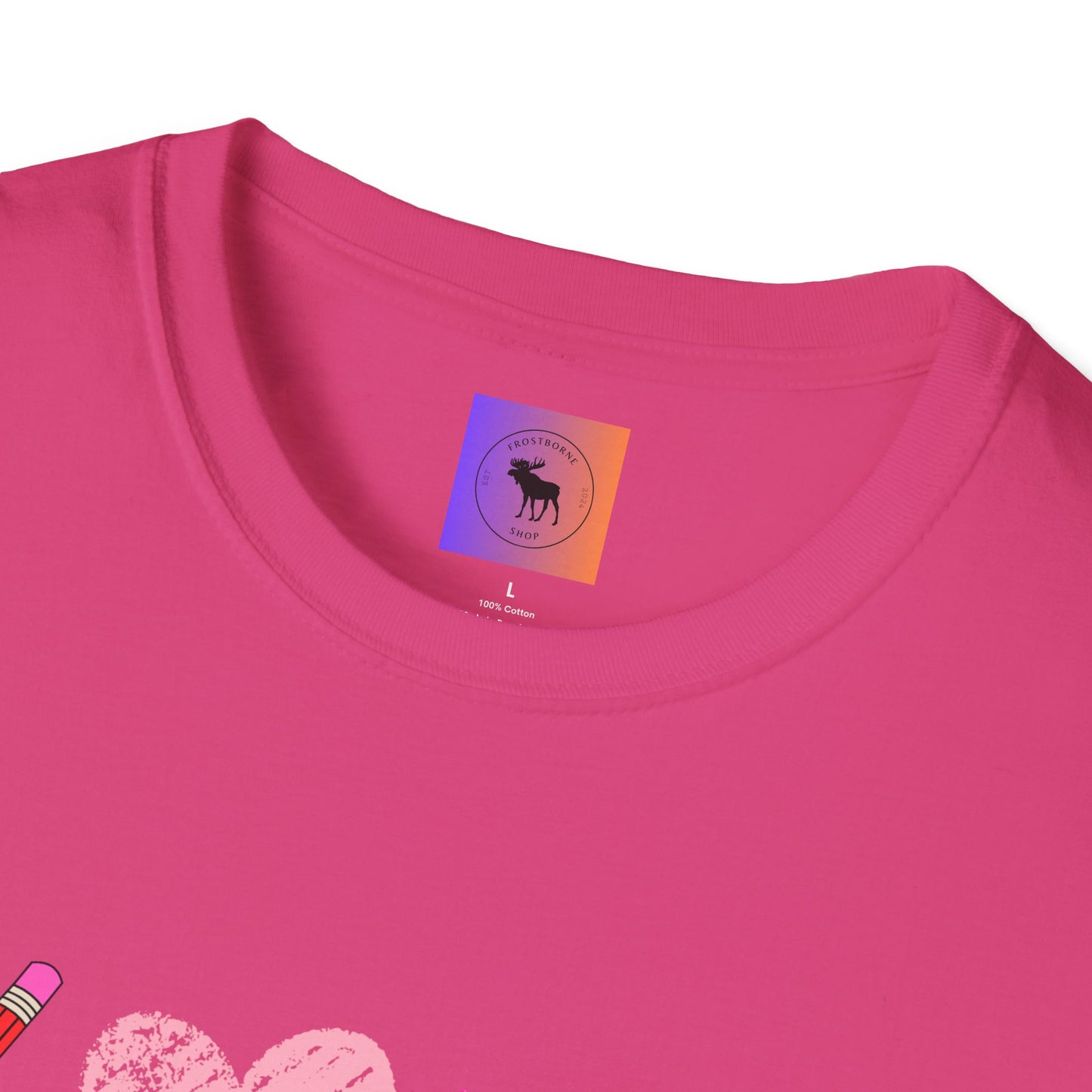 Teacher Valentine T-Shirt — Pencils, Crayon Apple & XOXO