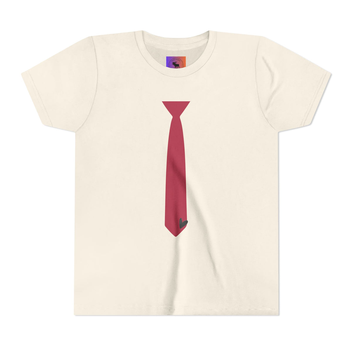 Youth Tie Graphic Tee – Red Necktie Costume Shirt for Kids with heart