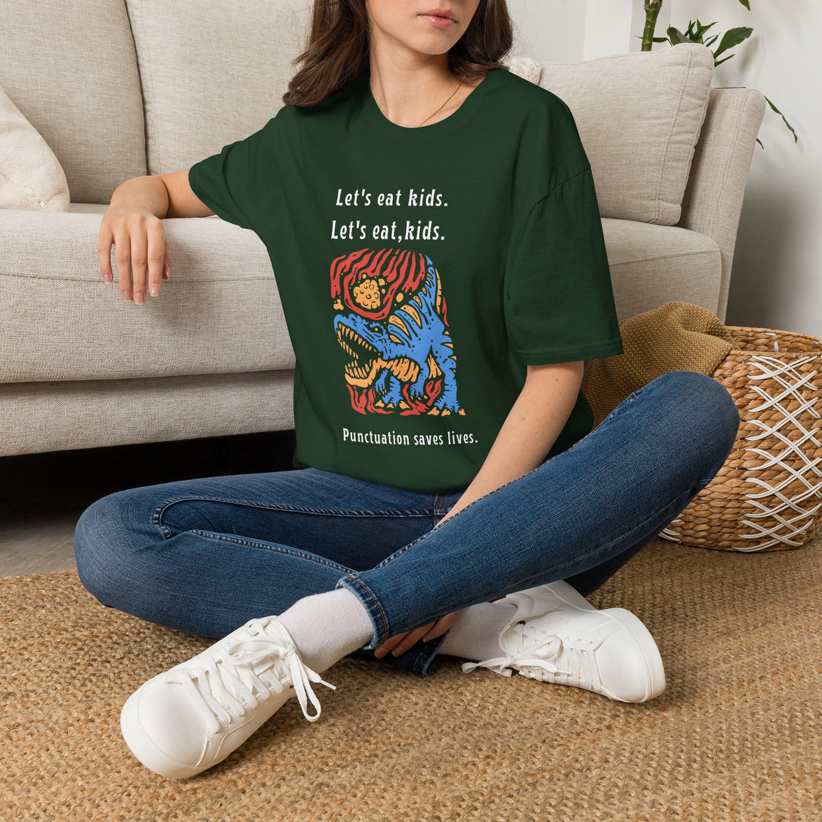 Let's Eat, Kids. T-Shirt — Punctuation Saves Lives Funny Grammar Tee