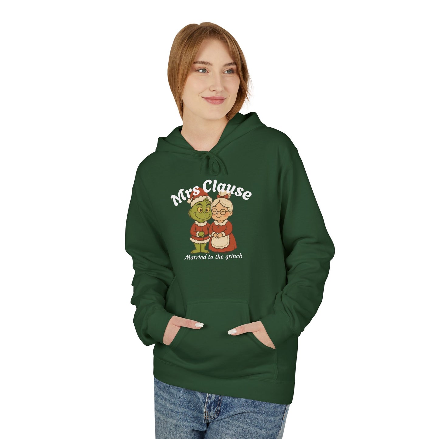 Mrs. Claus & Grinch Hoodie, Funny Christmas Sweatshirt, Holiday Gift for Couples, Christmas Apparel, Matching Couple Outfits, Cozy [...]