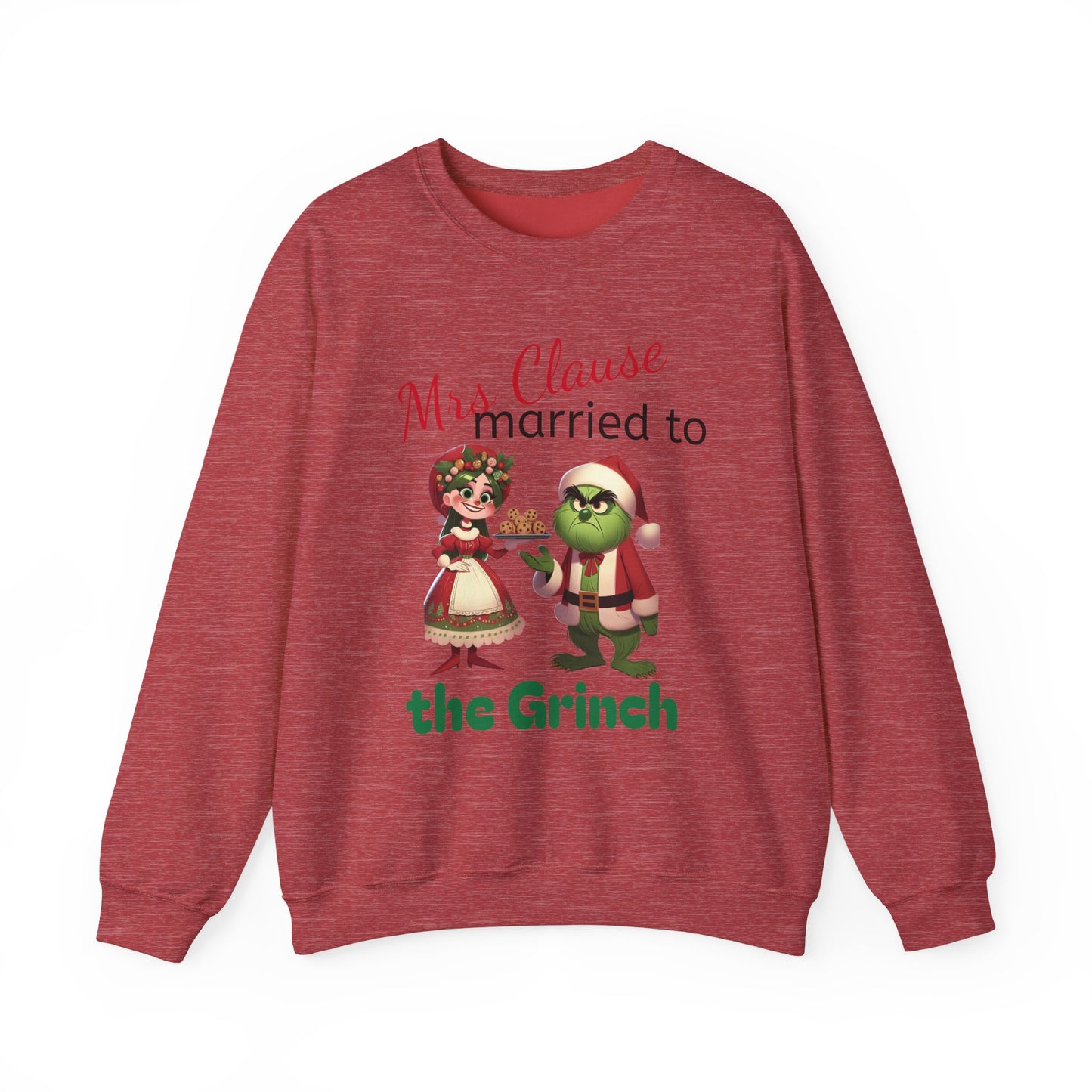 Funny Mrs Clause Married to the Grinch Sweatshirt, Christmas Couples Jumper, Holiday Pullover, Xmas Apparel, Winter Top