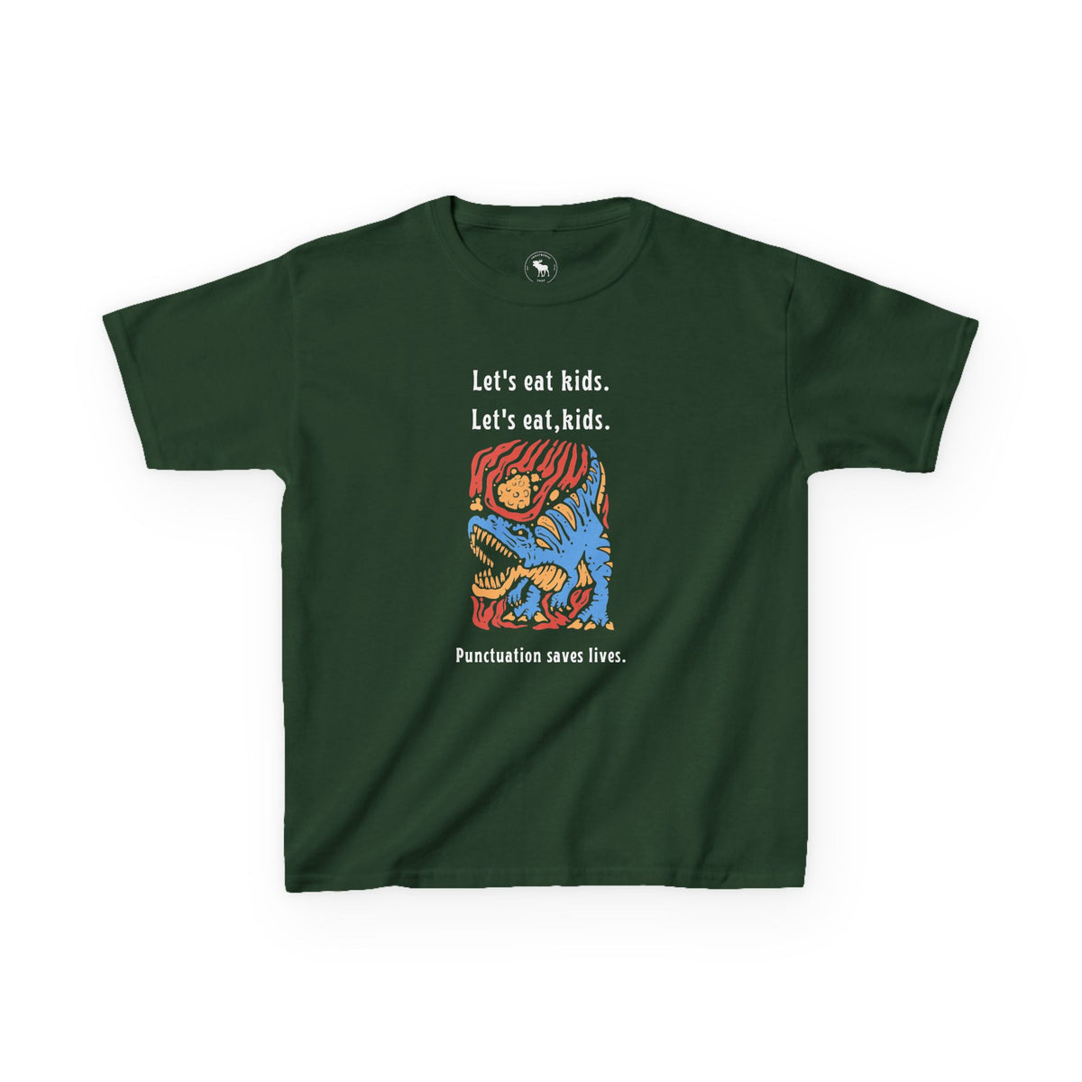 Kids Tee — "Let's eat kids. Let's eat, kids." Punctuation Saves Lives Graphic