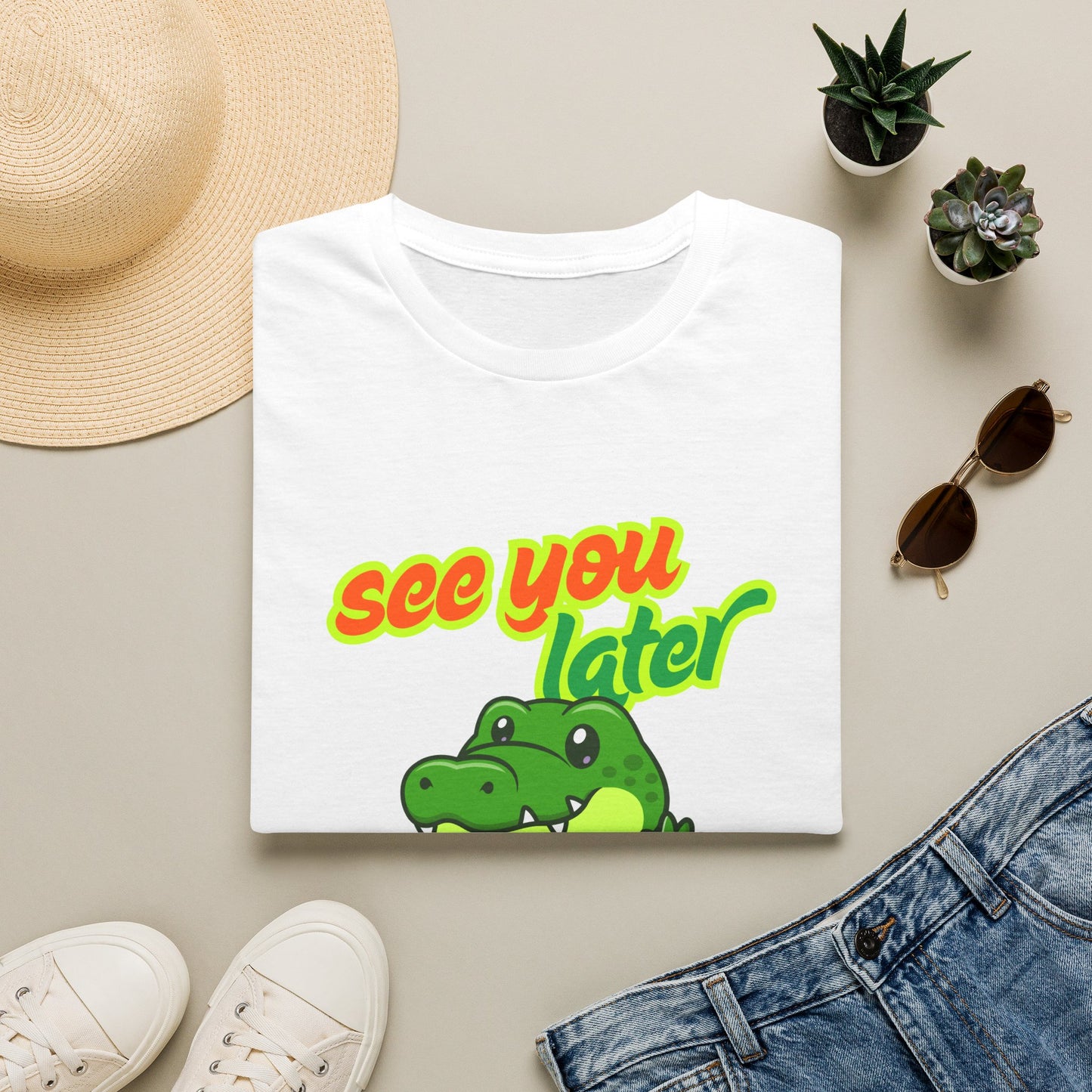 See You Later Alligator T-Shirt — Cute Retro Green Alligator Graphic Tee
