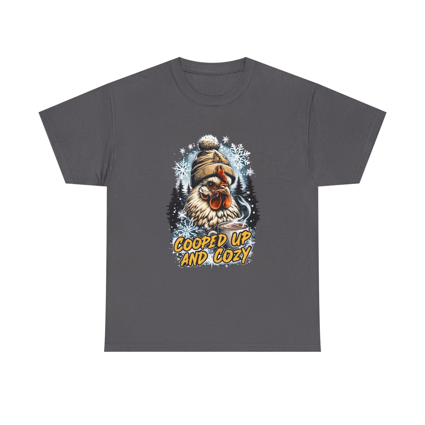 cooped up and cozy graphic T. perfect gift for the chicken lover in your life