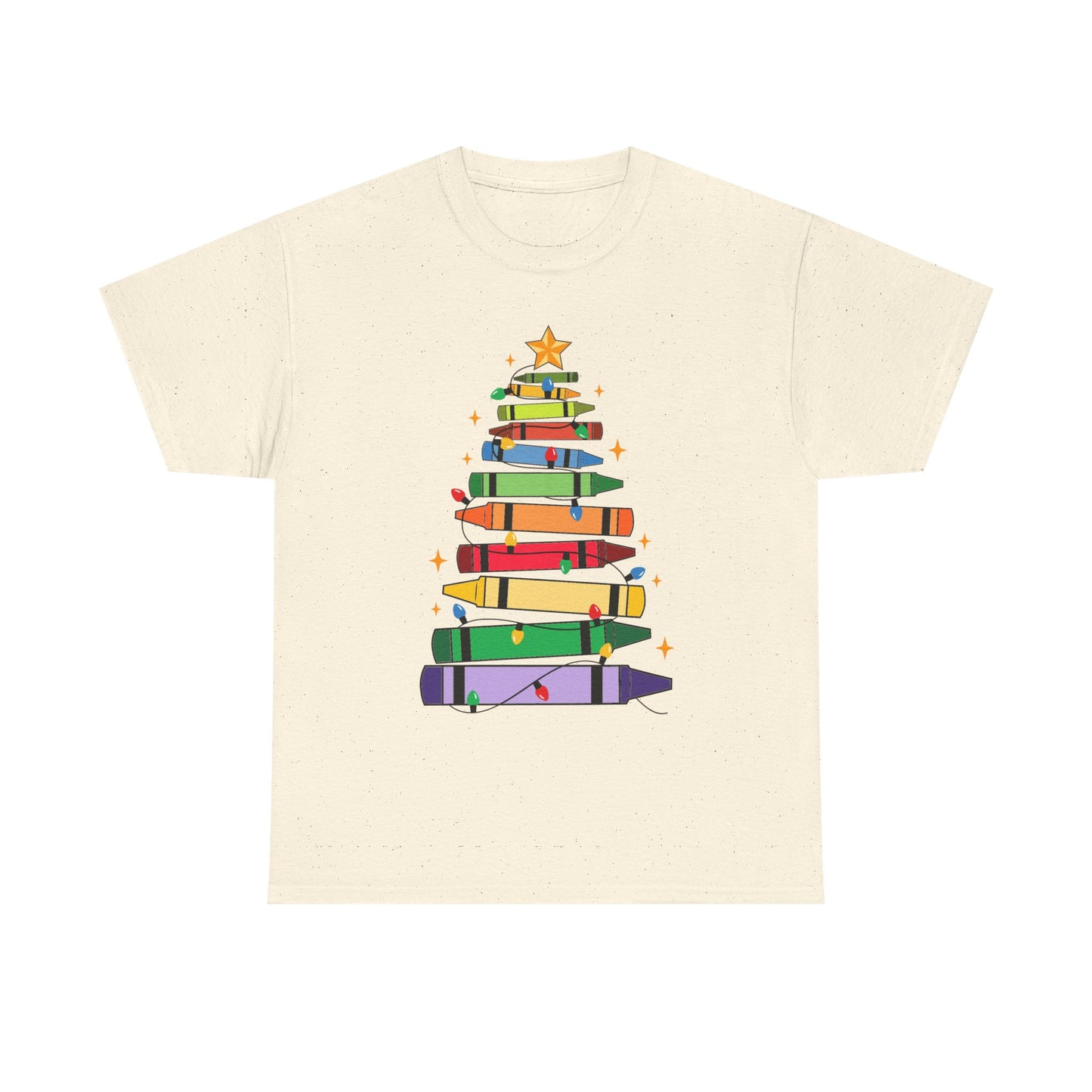 Crayon Tree Teacher Unisex Tee for Christmas Gift, Homeschool T-Shirt, Holiday Apparel, Educator Present, School Tee Shirt