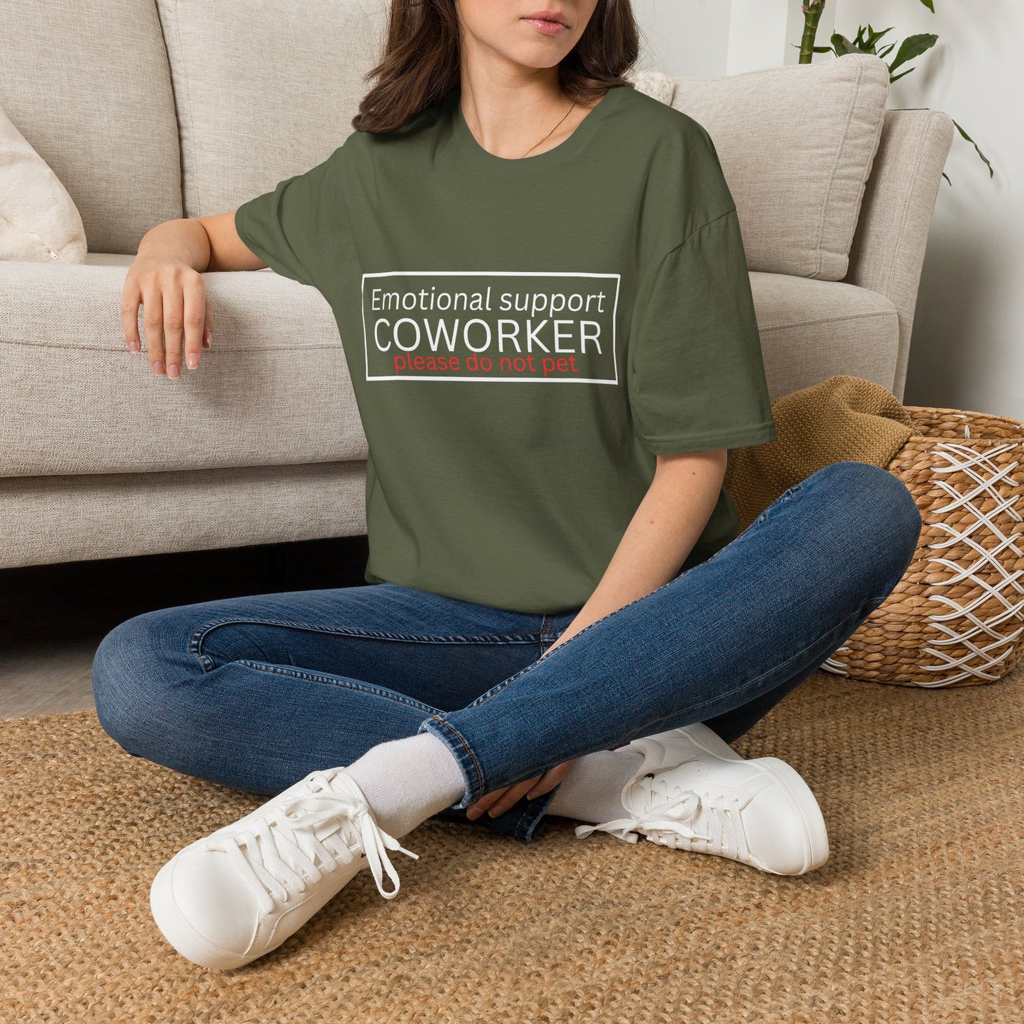 Emotional Support Coworker T-Shirt — "Please Do Not Pet" Office Humor Tee