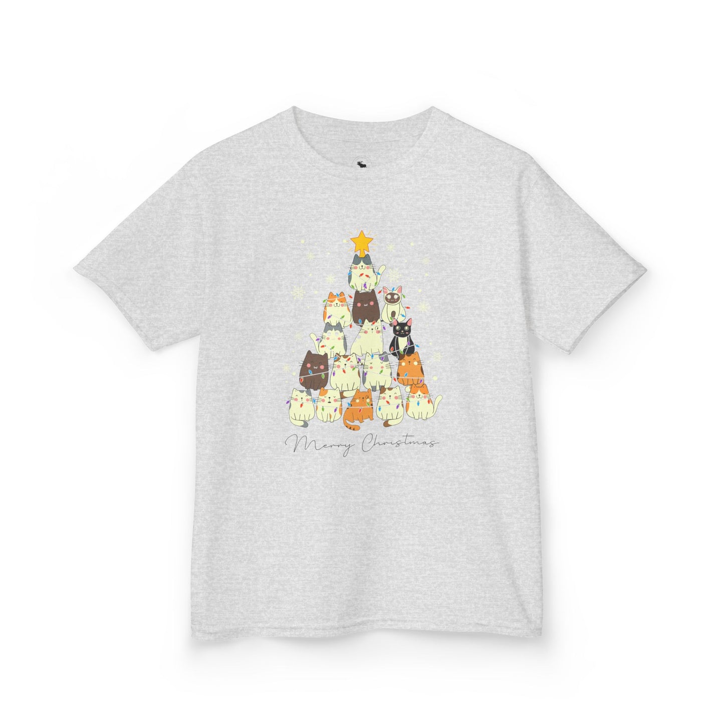 Kids Holiday Cat Tee, Cute Christmas Shirt, Fun Winter Top, Adorable Kids T-Shirt, Festive Animal Apparel, Christmas Gift for Kids
