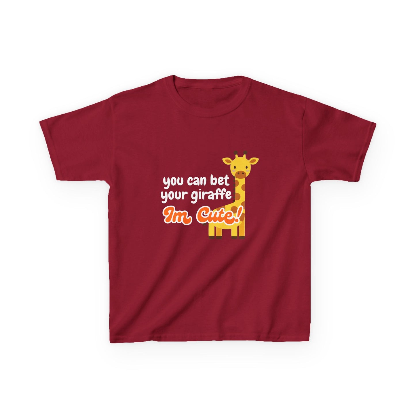 Kids T-Shirt – “You Can Bet Your Giraffe I’m Cute!” Cute Giraffe Graphic Tee for Toddlers