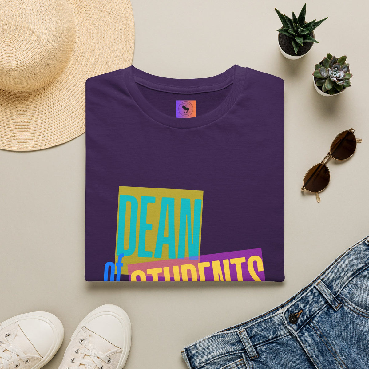 Dean of Students T-Shirt — Retro Colorblock Campus Staff Tee