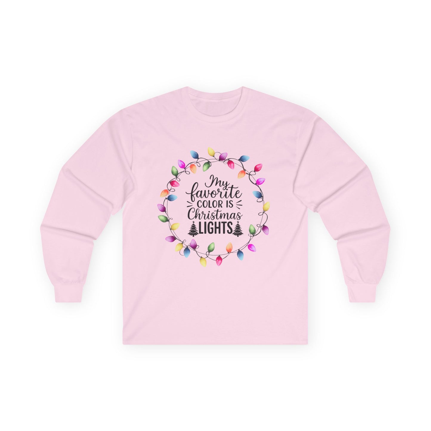 Christmas Lights Long Sleeve Tee, Unisex Holiday Shirt, Festive Apparel, Gift for Her, Xmas Party Outfit
