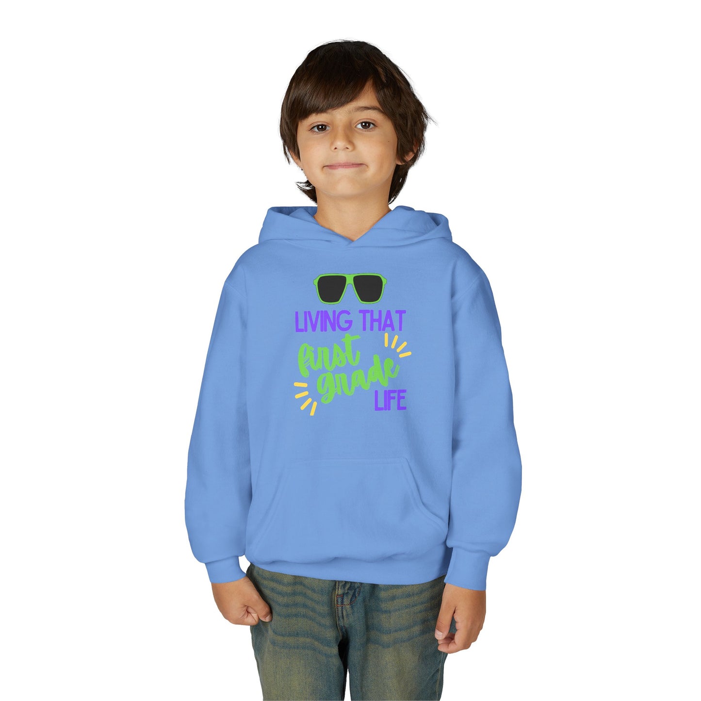 Cool first Grade Hoodie for Youth, Back to School Gift, Trendy Kids Sweatshirt, Living that Third Grade Life, Fun School Spirit Wear