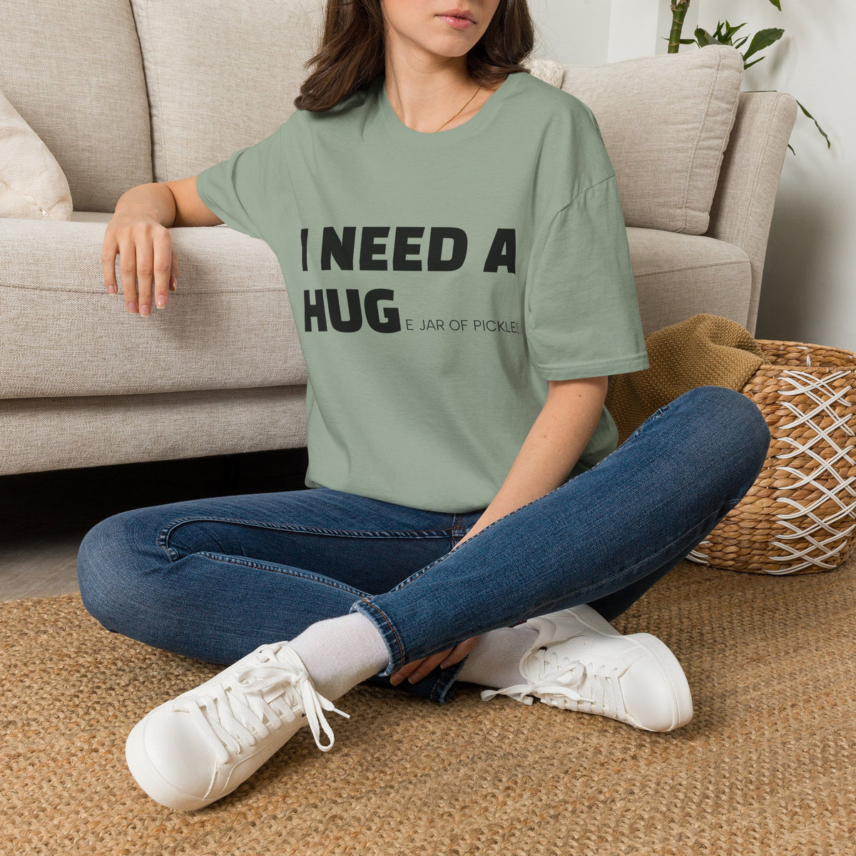 I Need A Hug T-Shirt — Funny "I Need a Hug (or a Jar of Pickles)" Graphic Tee