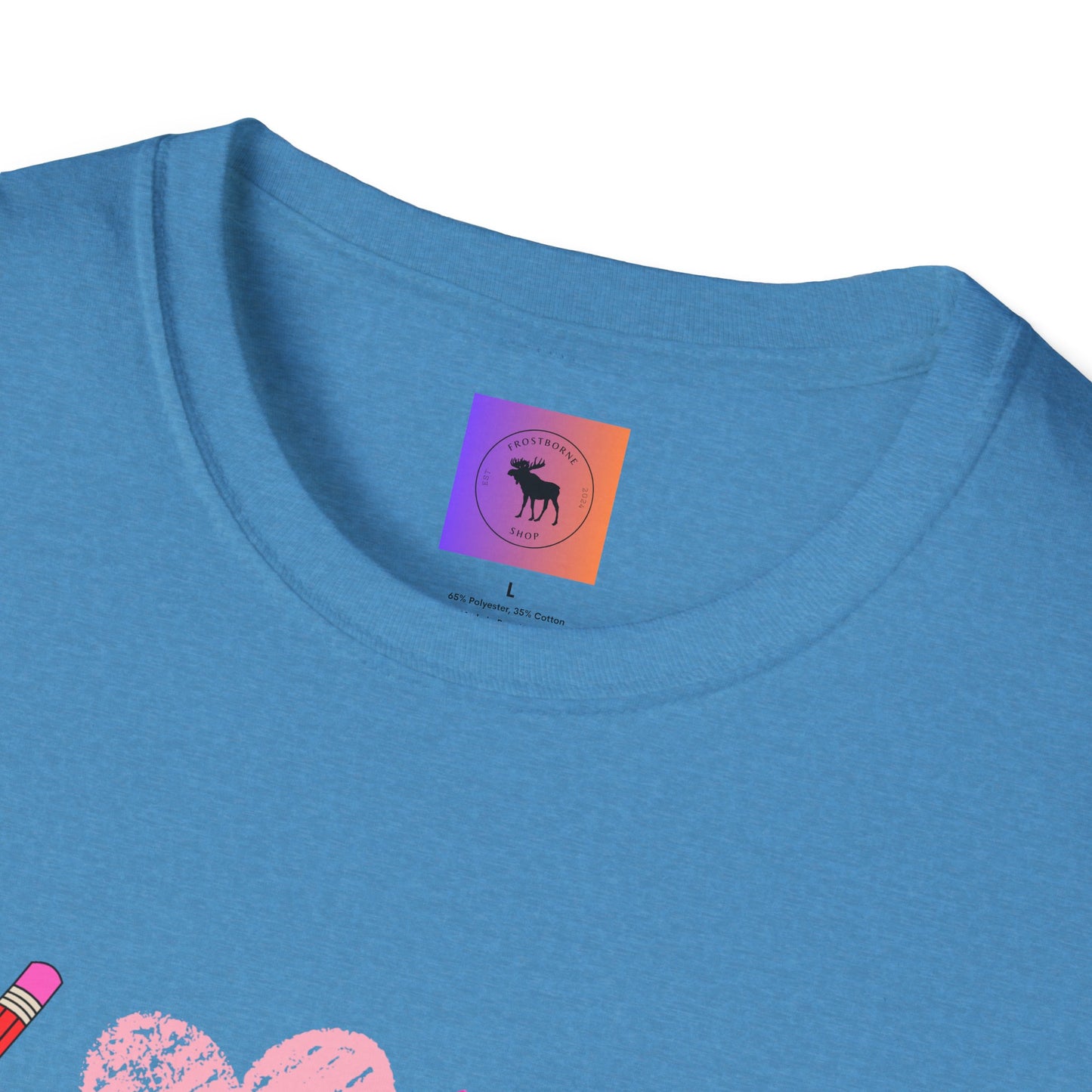 Teacher Valentine T-Shirt — Pencils, Crayon Apple & XOXO