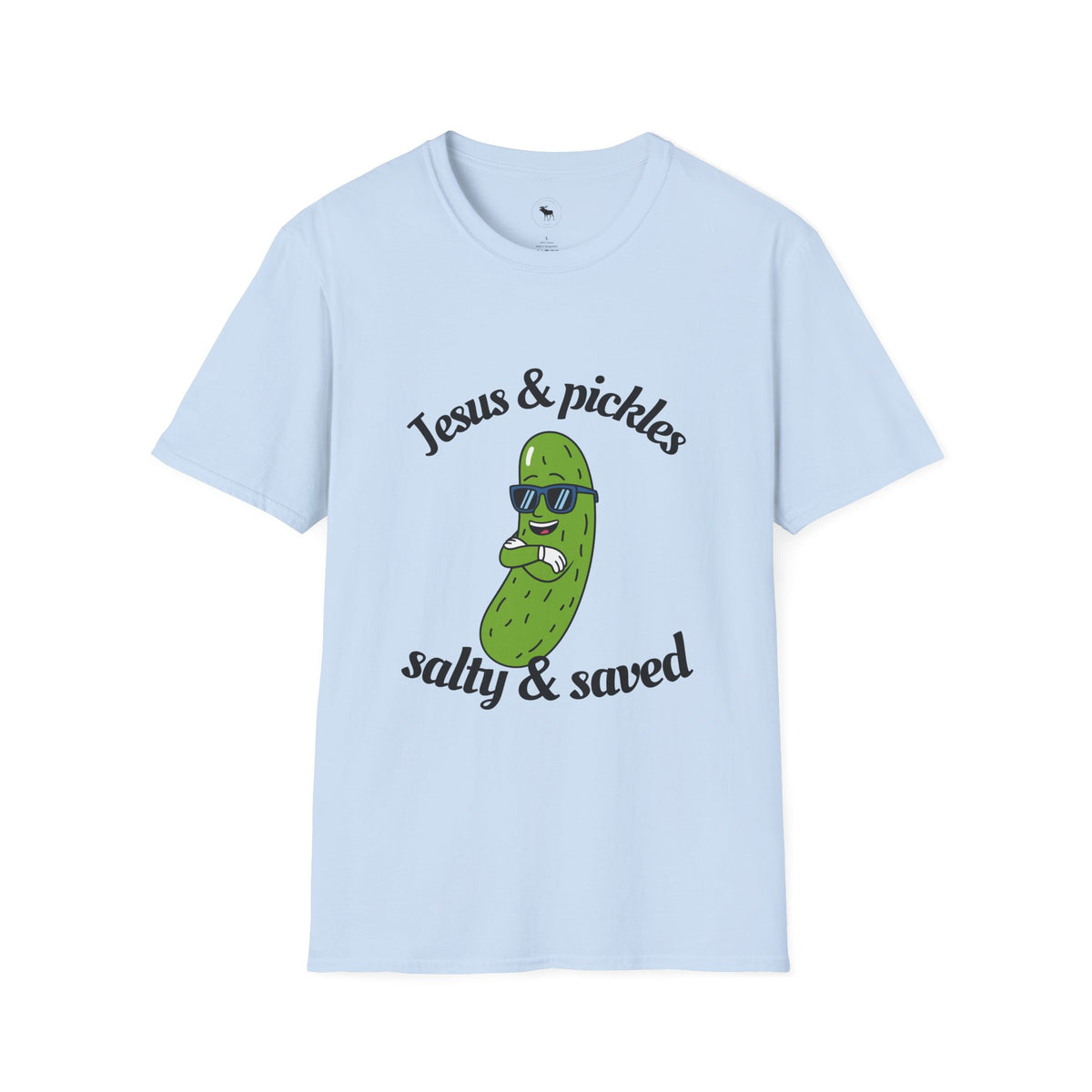 Jesus & Pickles T-Shirt — “Salty & Saved” Funny Christian Graphic Tee