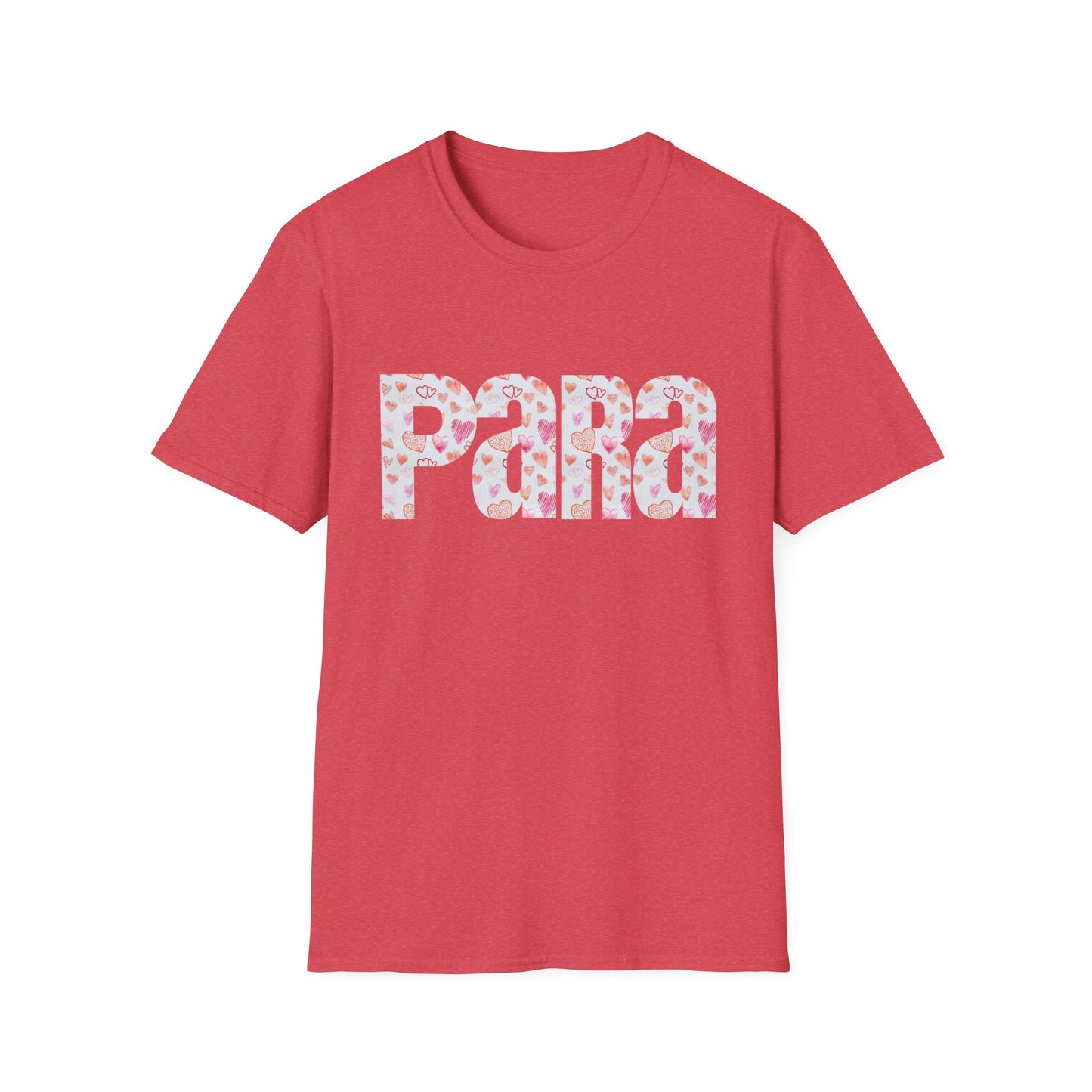 Para heart Text T-Shirt — Pink heart Pattern Graphic Tee