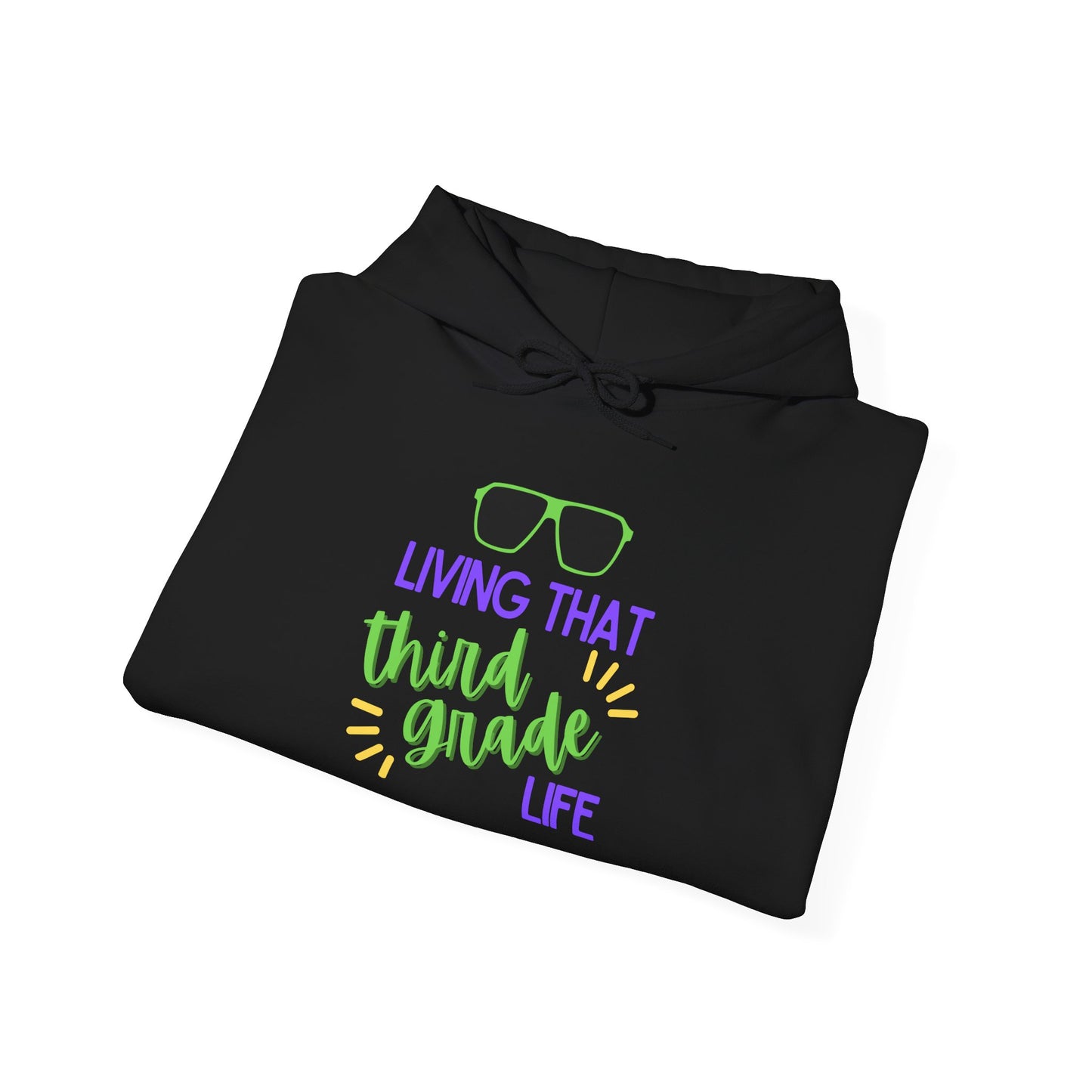 Living That Third Grade Life Hoodie - Perfect for Students, Graduation Gift, Cool Casual Wear, Back to School, Kids' Style