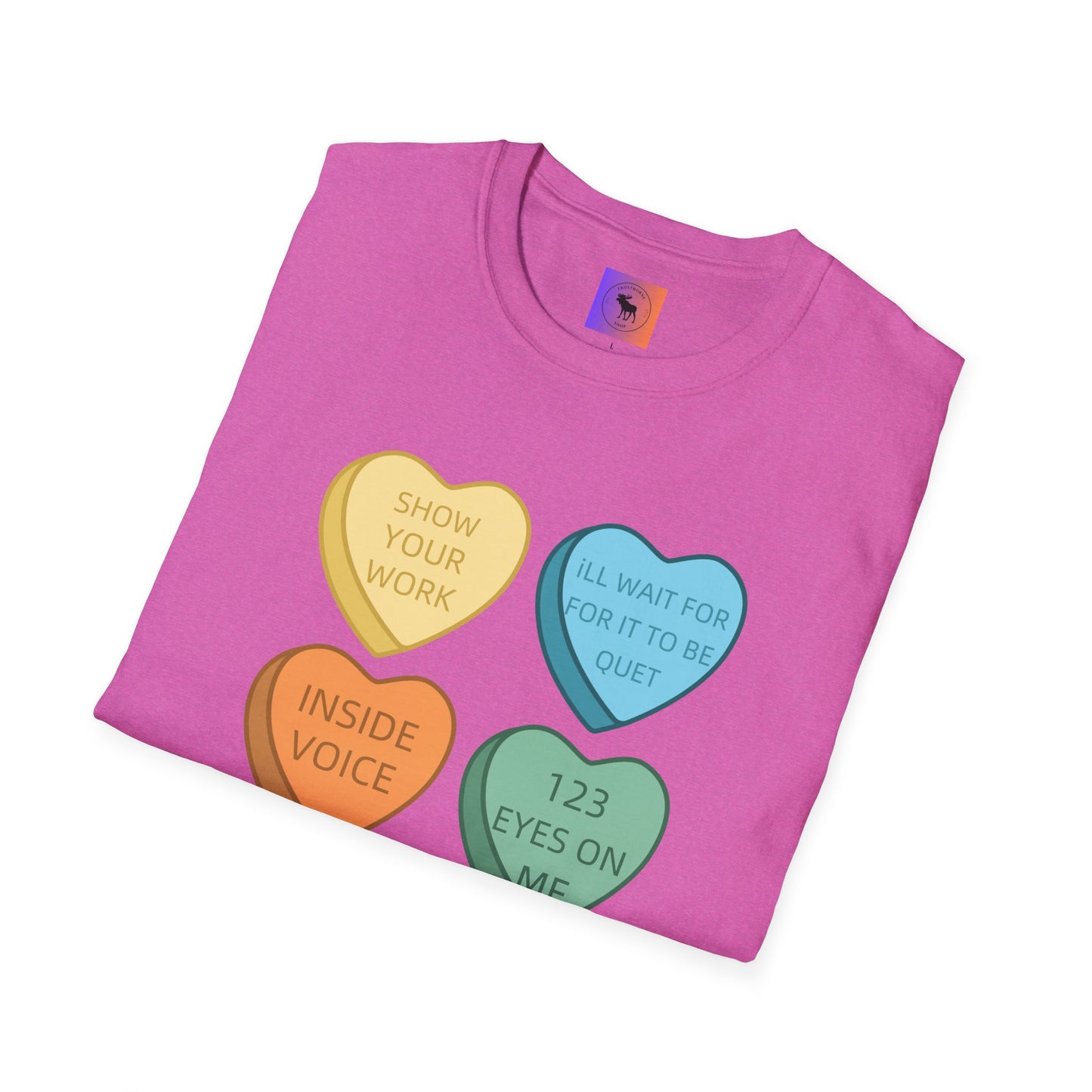 Conversation Heart Teacher Shirt — Funny Classroom Love Notes Tee