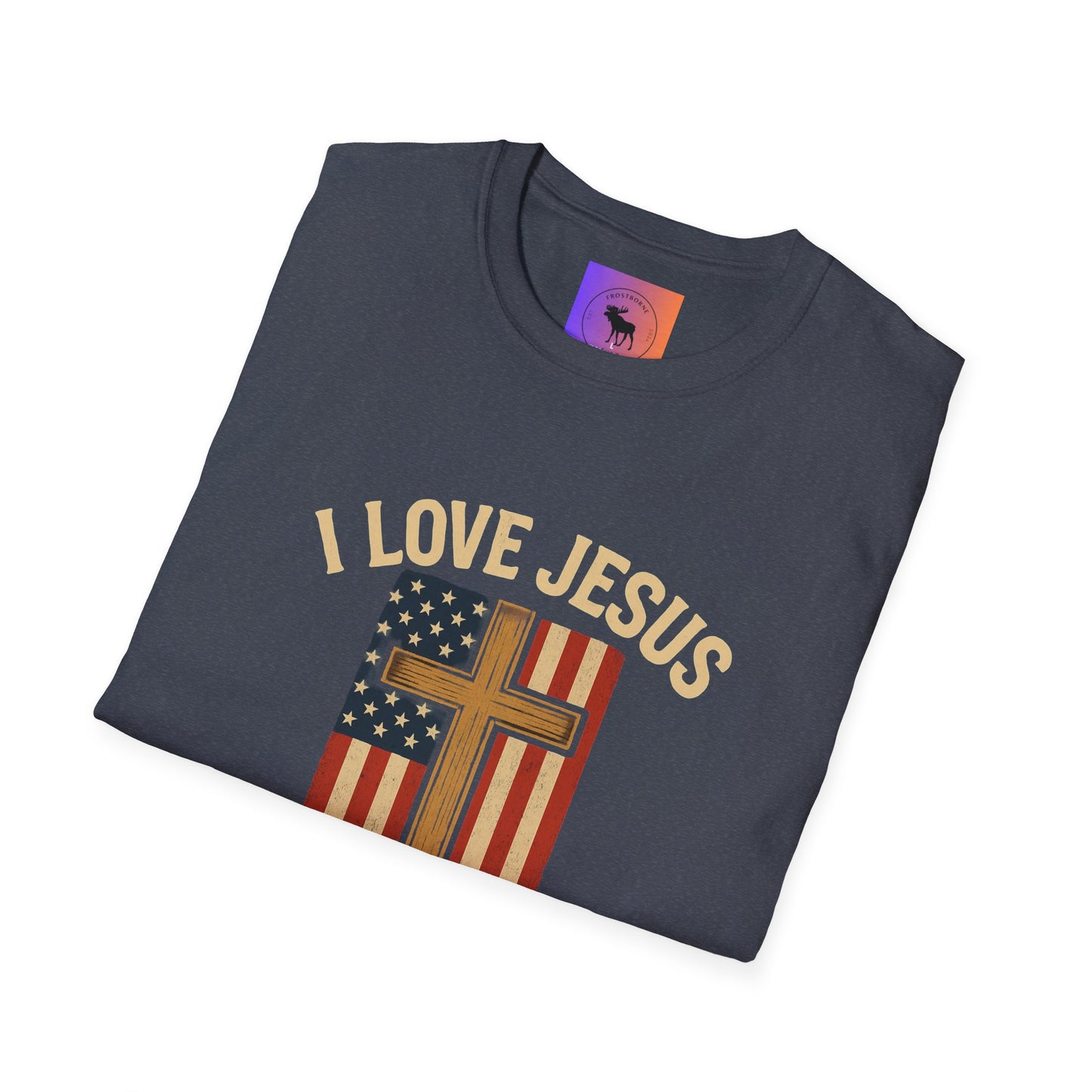 I Love Jesus and America Unisex T-Shirt, Faith Apparel, Patriotic Tee, Religious Clothing, Gifts for Christians, Fourth of July Shirt
