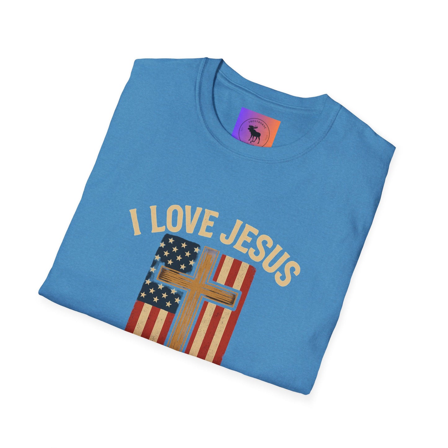 I Love Jesus and America Unisex T-Shirt, Faith Apparel, Patriotic Tee, Religious Clothing, Gifts for Christians, Fourth of July Shirt