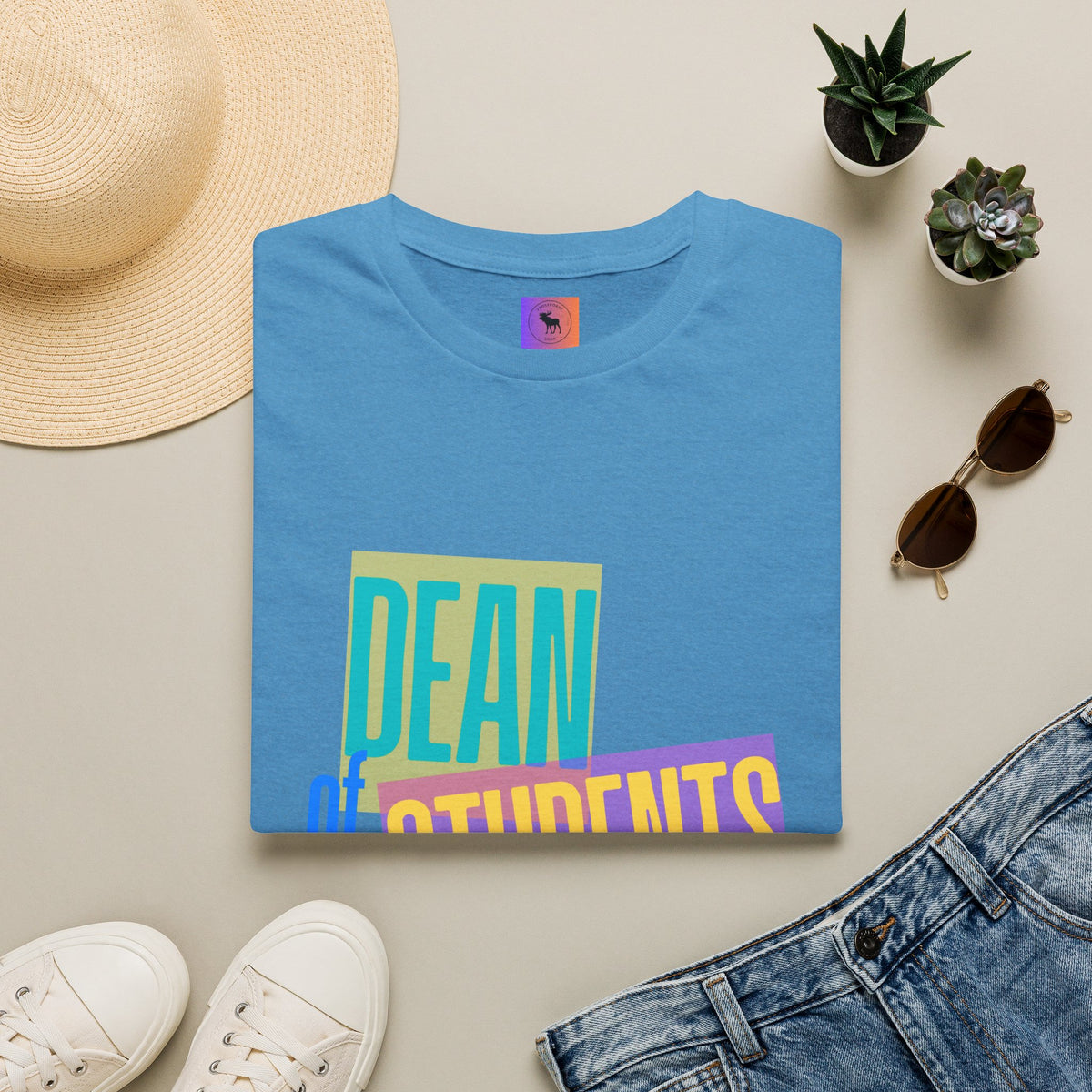Dean of Students T-Shirt — Retro Colorblock Campus Staff Tee