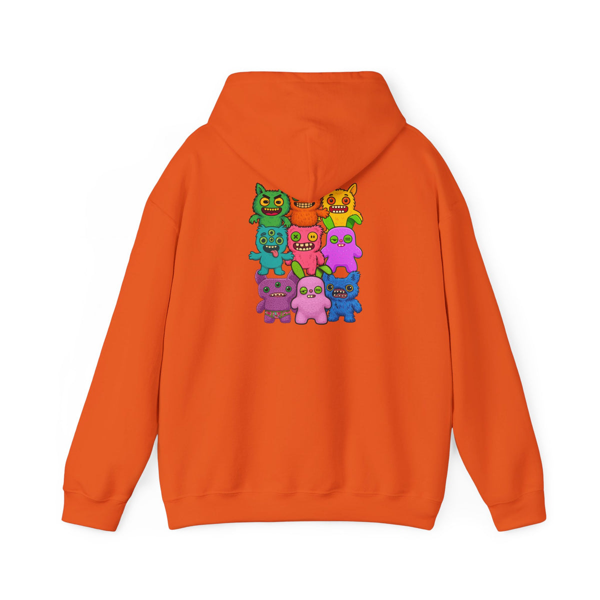 Hoodie Fugglers Colorful Cartoon Monster Crew Graphic Back Print