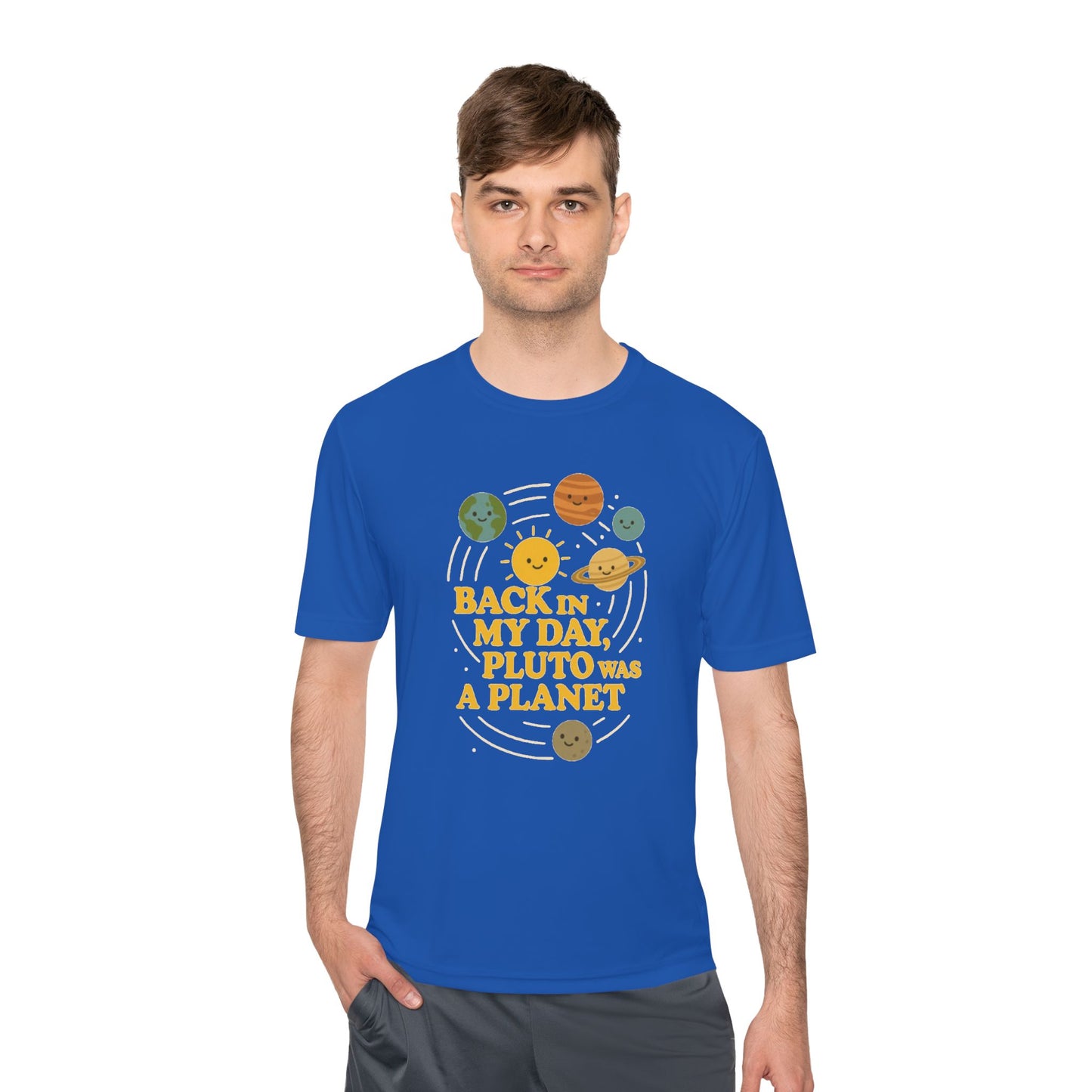 Throwback Planet Tee, Unisex T-Shirt, Retro Space Shirt, Gift for Science Lovers, Funny Astronomy Apparel, Casual Wear