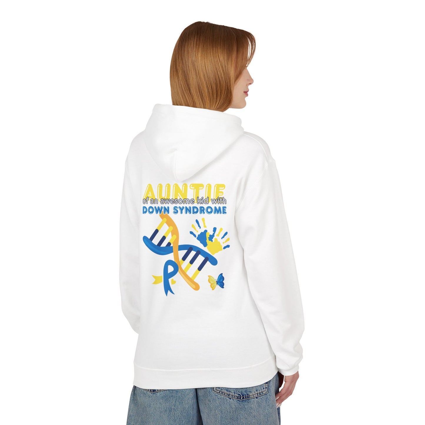 Down Syndrome Aunt Hoodie — "Auntie of the Morning Sun" DNA Ribbon Sweatshirt