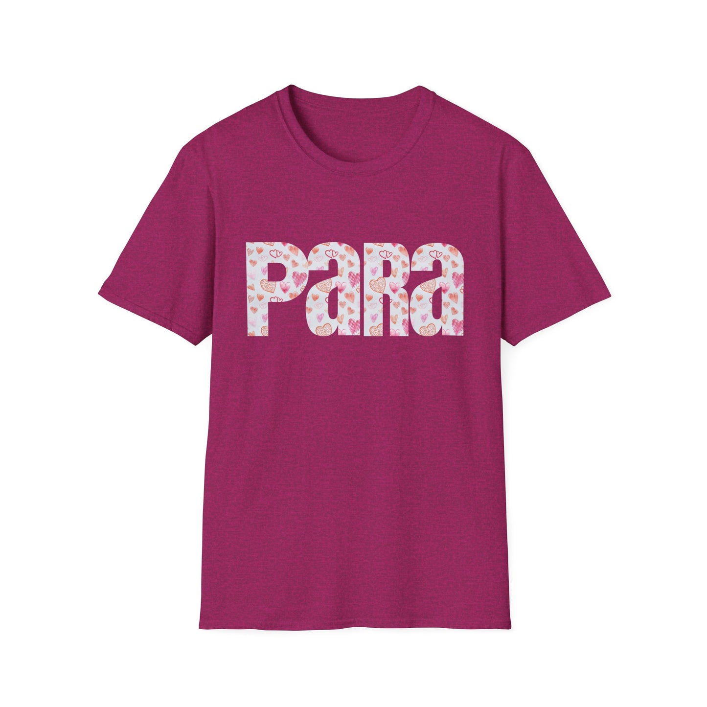 Para heart Text T-Shirt — Pink heart Pattern Graphic Tee