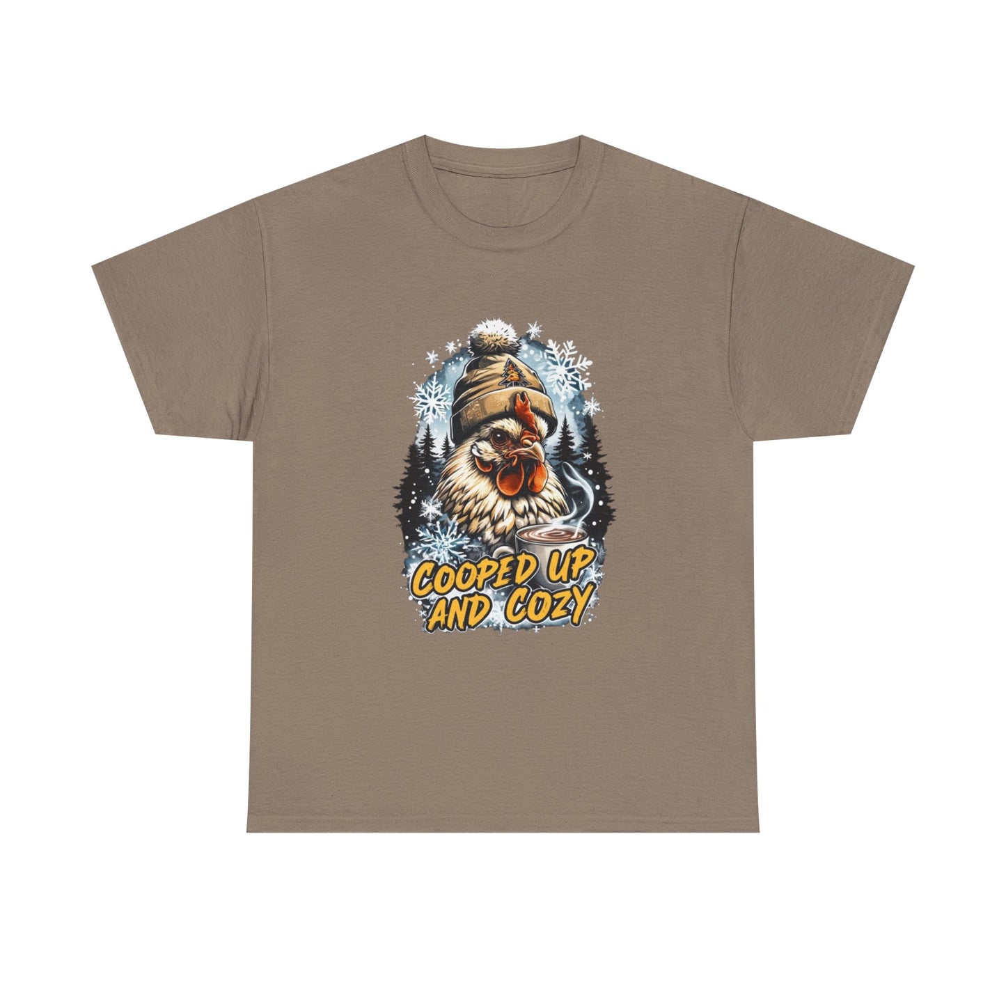 cooped up and cozy graphic T. perfect gift for the chicken lover in your life
