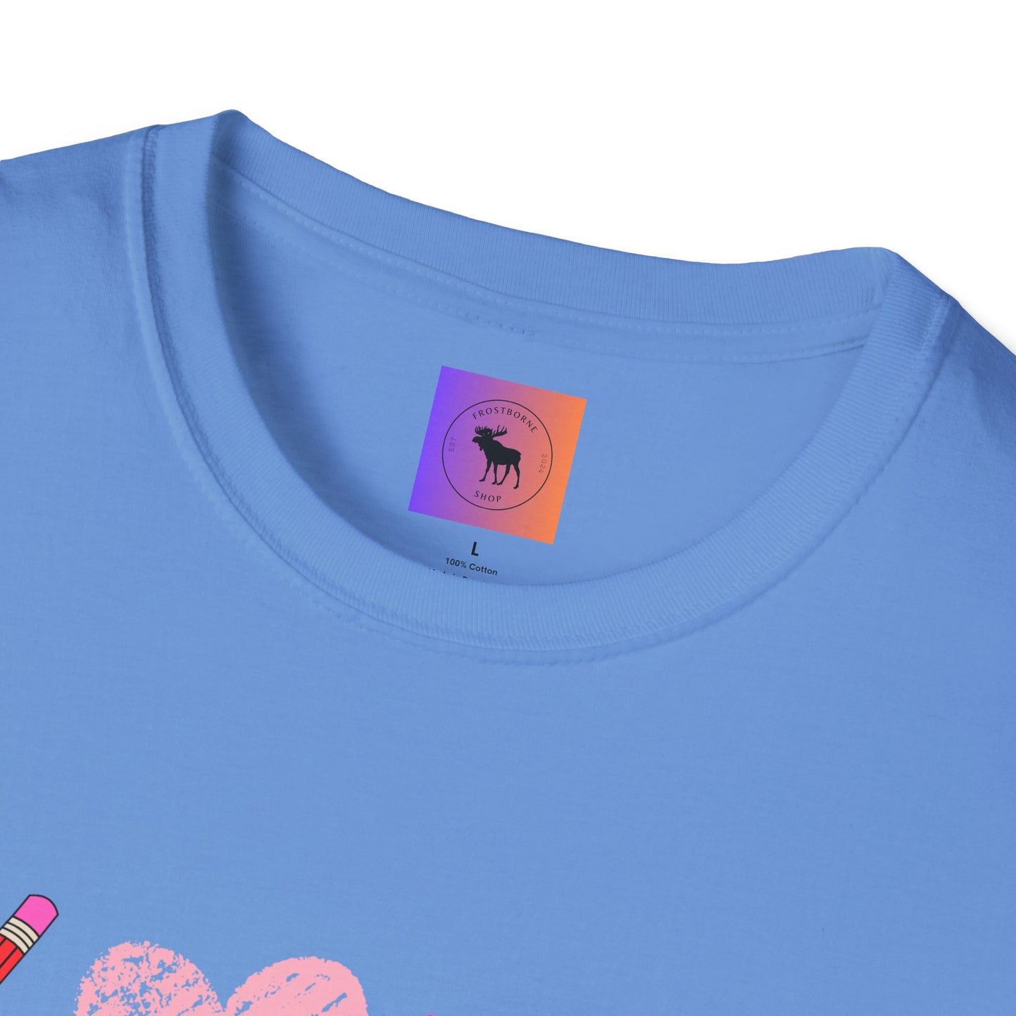 Teacher Valentine T-Shirt — Pencils, Crayon Apple & XOXO