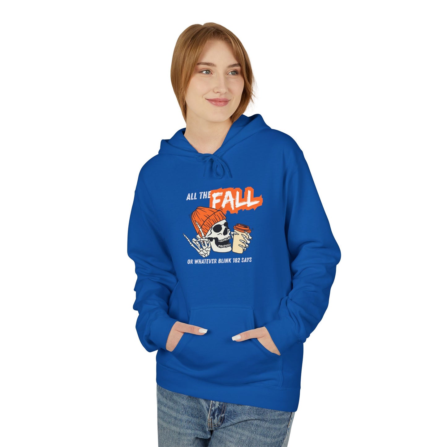 Fall Themed Fleece Hoodie - Cozy Autumn Apparel, Casual Wear, Warm Gift, Seasonal Fashion, Perfect for Bonfires, Thanksgiving