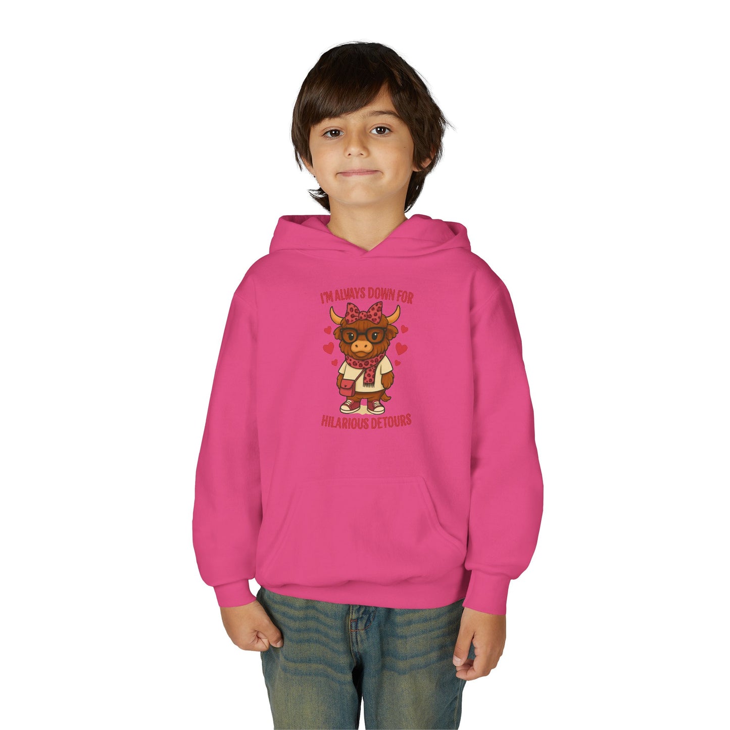 Youth Funny ADHD Hooded Sweatshirt - Cute Animal Design, Gift for Kids, Casual Wear, Birthday, Holidays, Fun Activites