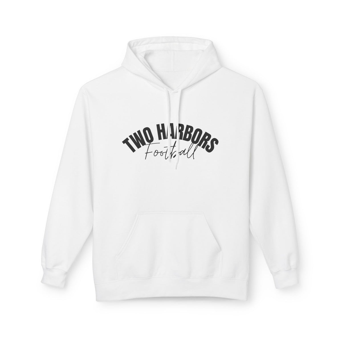 Two Harbors Football Hoodie — Minimal Script Team Pullover
