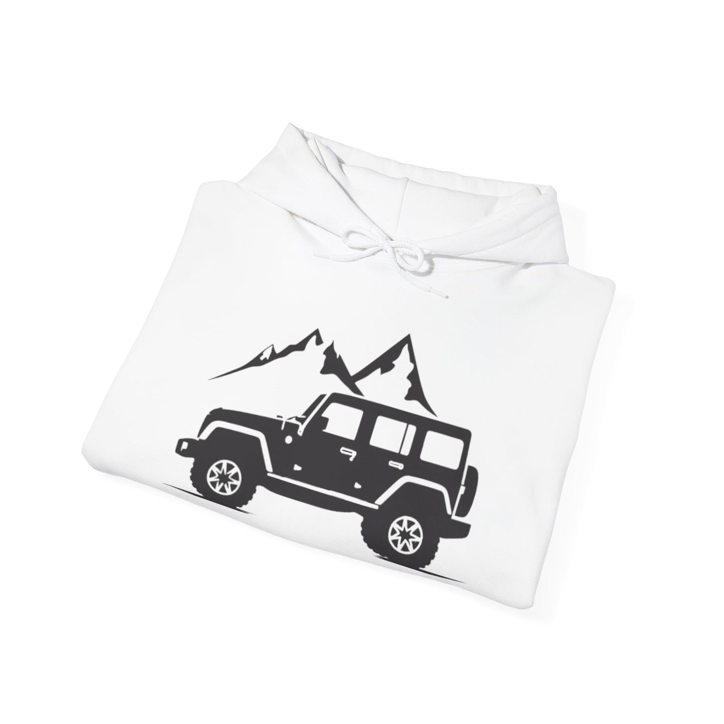 Unisex Heavy Blend™ Hooded Sweatshirt 4x4 mountain, abstract, simple design, minimalist