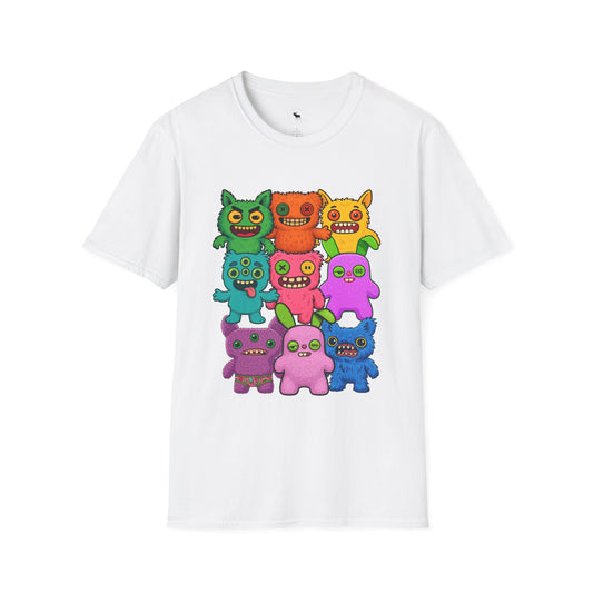 Cute Colorful Monster Stack T-Shirt — Fugglers Cute & Ugly Cartoon Tee