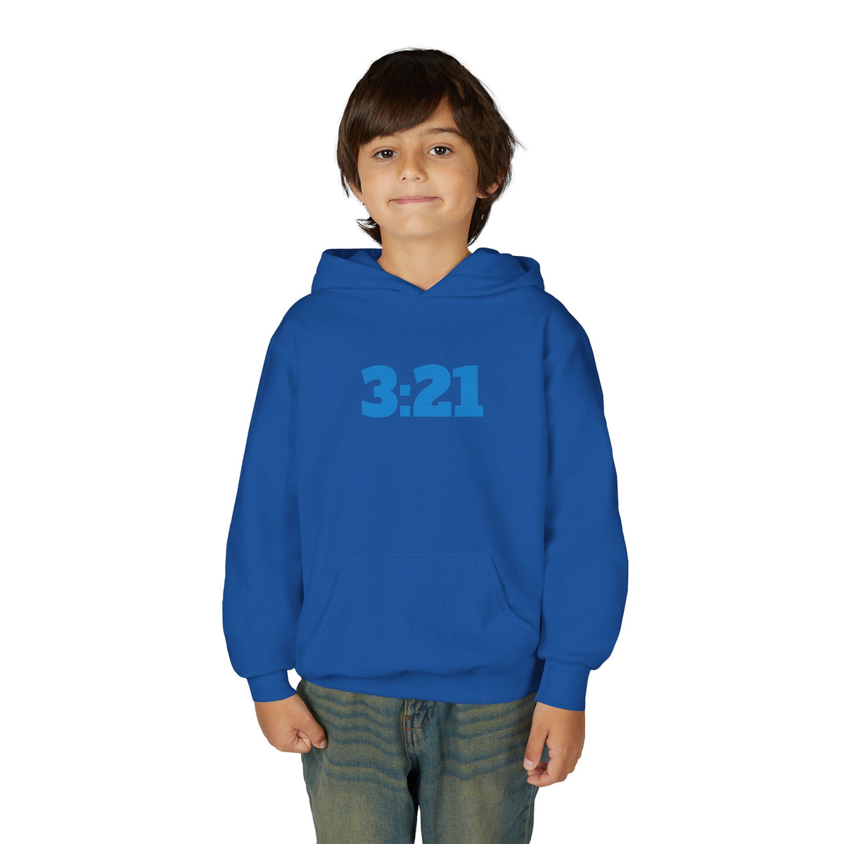 Youth Hoodie — 3:21 DNA Design Kids Pullover with Colorful Double Helix Down Syndrome awareness colors
