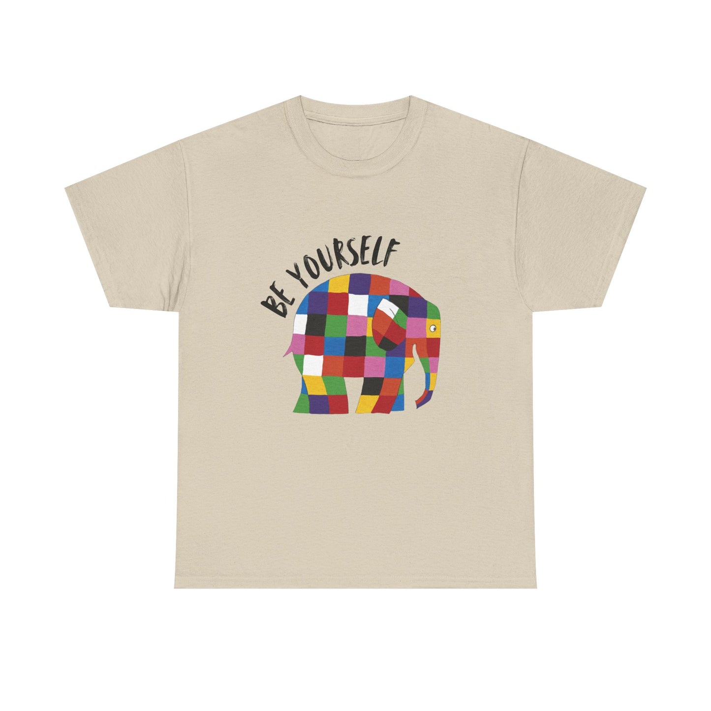 Patchwork Elephant Unisex Tee, Elmer Print Shirt, Graphic Tee, Kids Novelty Shirt, Animal Lover Gift