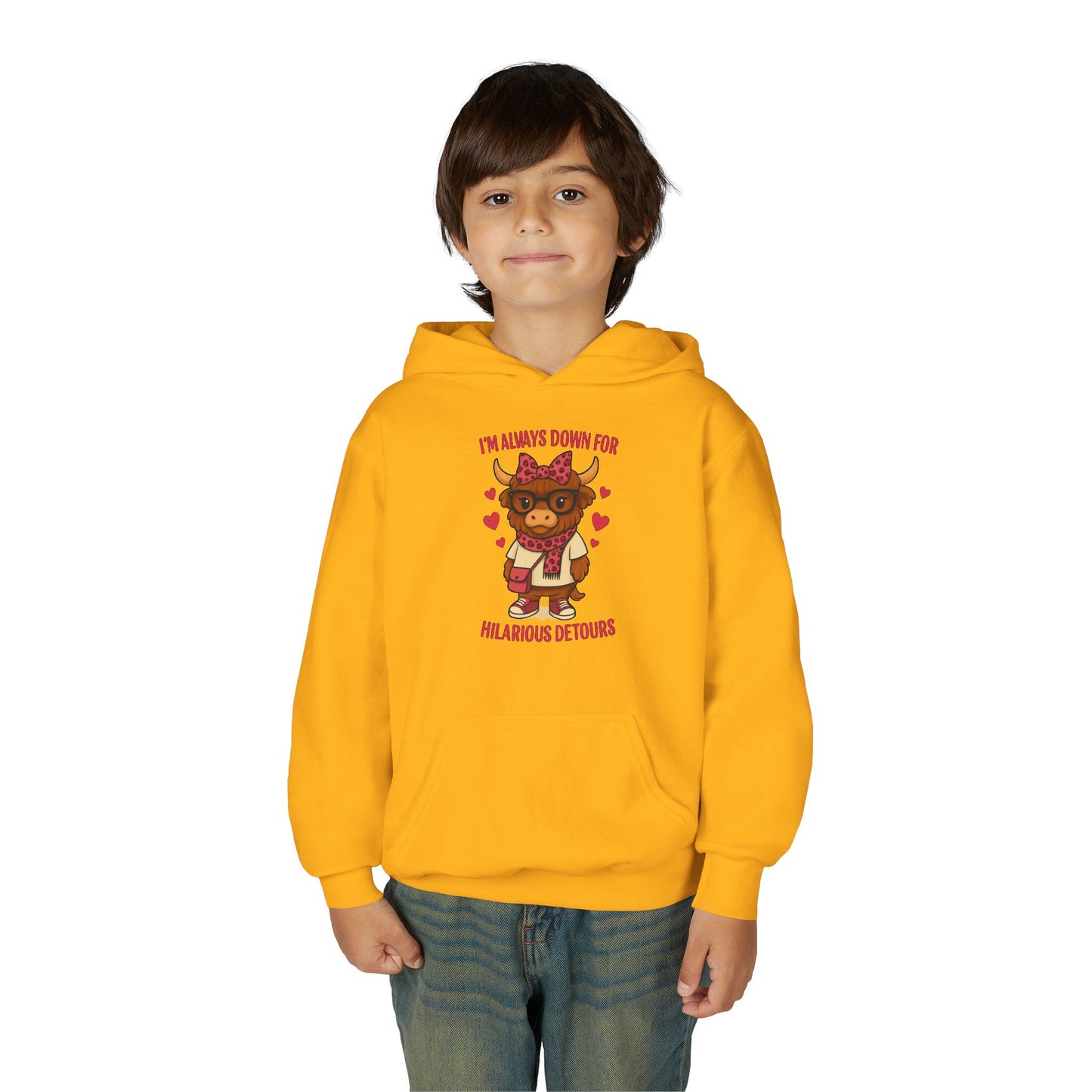Youth Funny ADHD Hooded Sweatshirt - Cute Animal Design, Gift for Kids, Casual Wear, Birthday, Holidays, Fun Activites