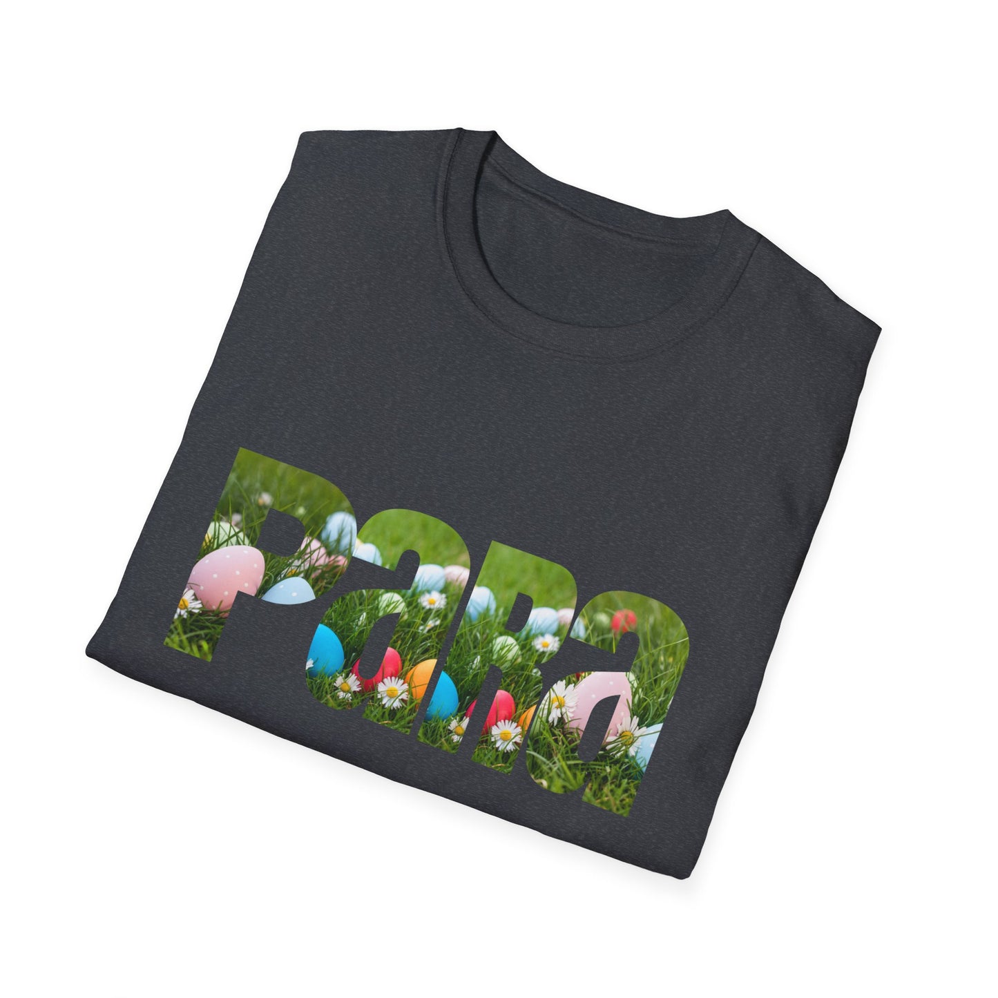 T-Shirt — Floral 'Para' Lettering Tee, easter egg pattern