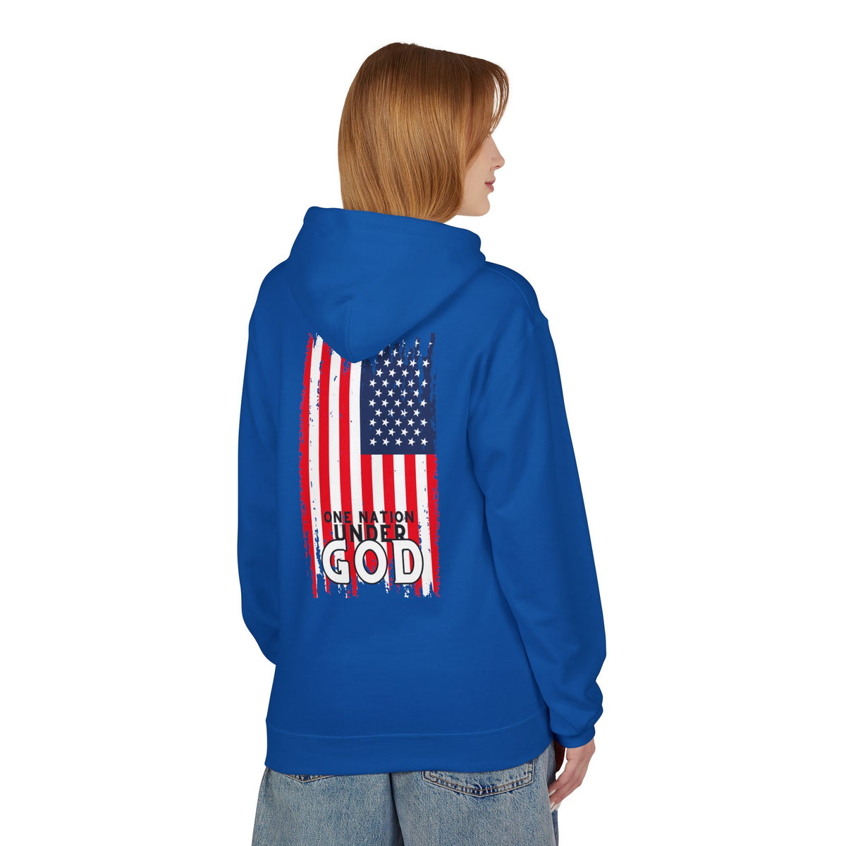 God & Country Hoodie — Distressed American Flag "One Nation Under God" Patriotic Sweatshirt