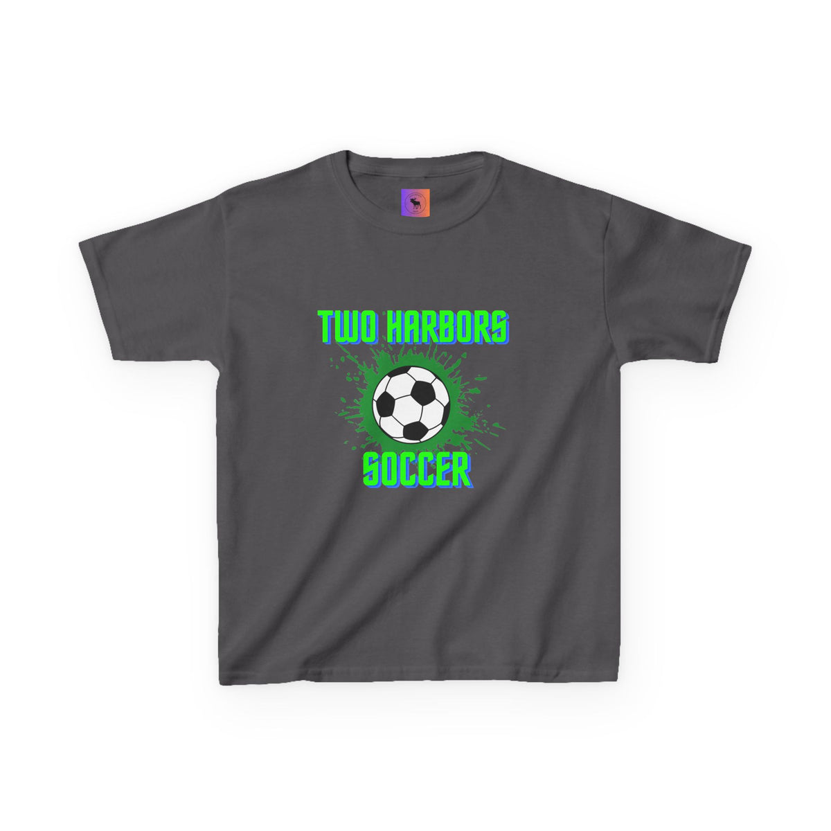 Kids Soccer T‑Shirt — "Two Harbors" Graphic with Back Number (2026)