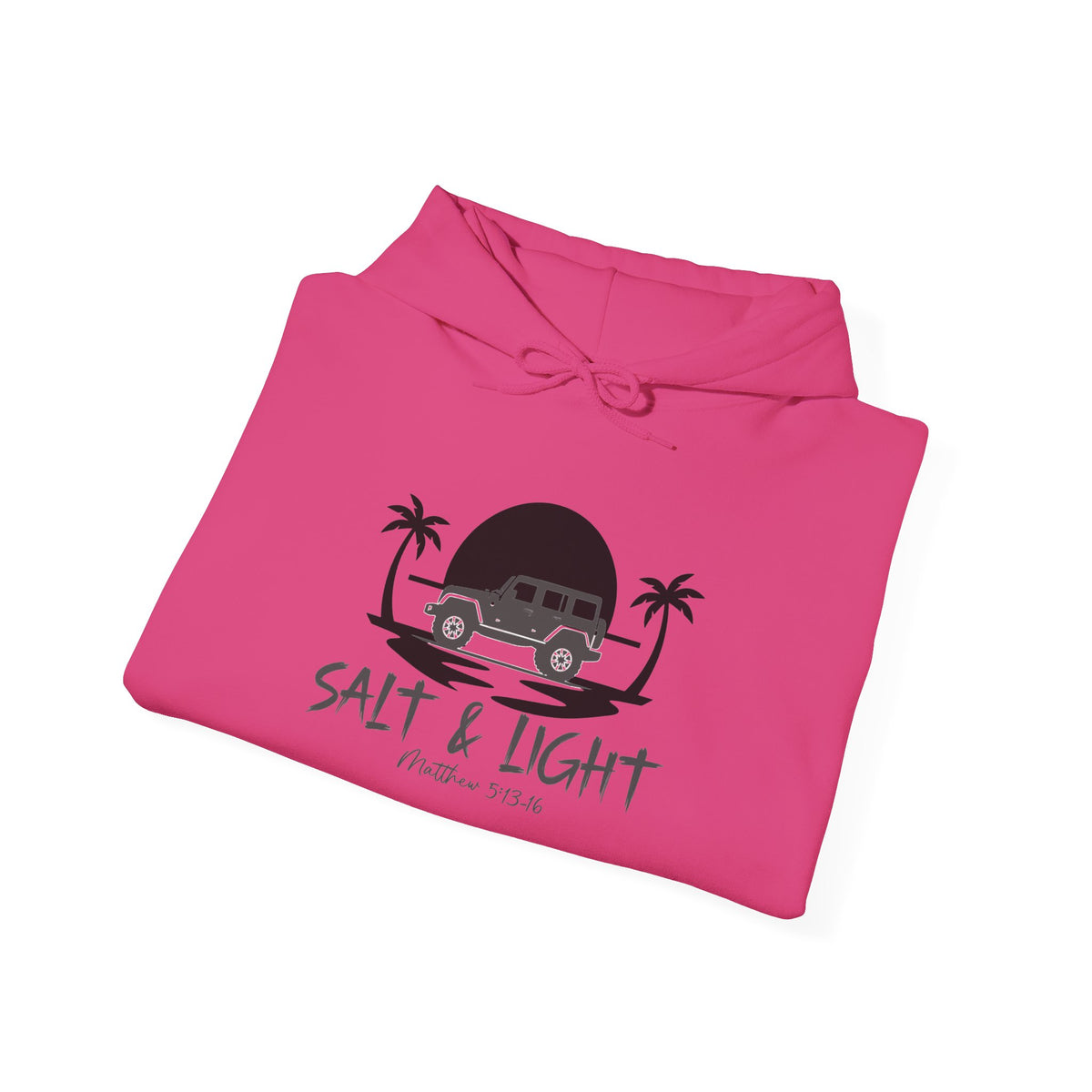 Salt & Light Christian Hoodie – Beach Van Sunset Pullover (Matthew 5:14)